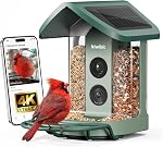 Kiwibit Solar Smart Bird Feeder with Camera, AI Bird Species Identification, 8MP Photos, 4K UHD Video Live Stream Wild Bird House Feeders for Outdoors, Birdwatching Gifts for Bird Lovers, Green
