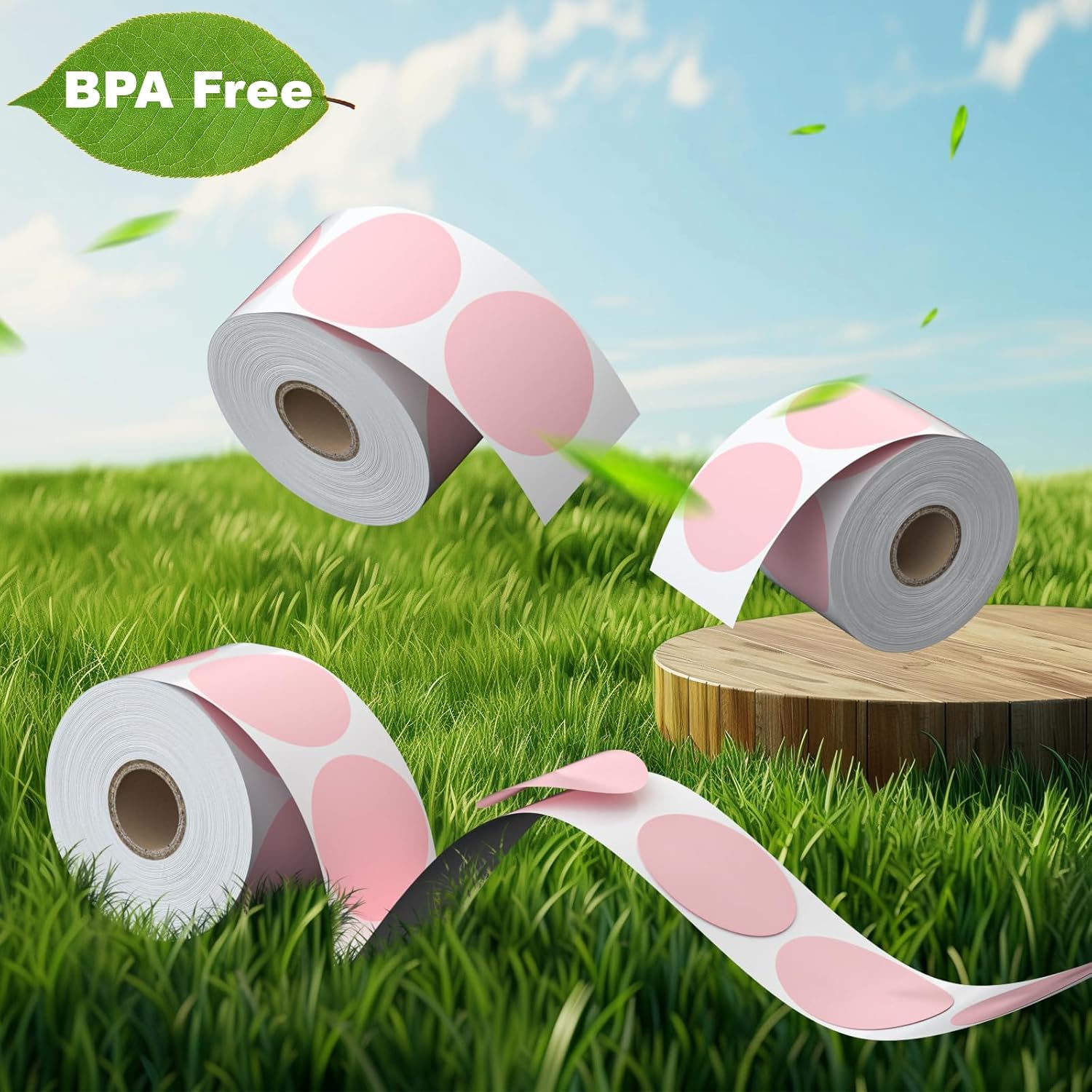 Cute Pink Thermal Labels, 2" Thermal Printer Labels for Name Tag, DIY, QR Code, Self-Adhesive Address Shipping Stickers, Blank Circle Sticker Labels Compatible with Zebra, Rollo,(750 Labels/1 Roll) - Image 7