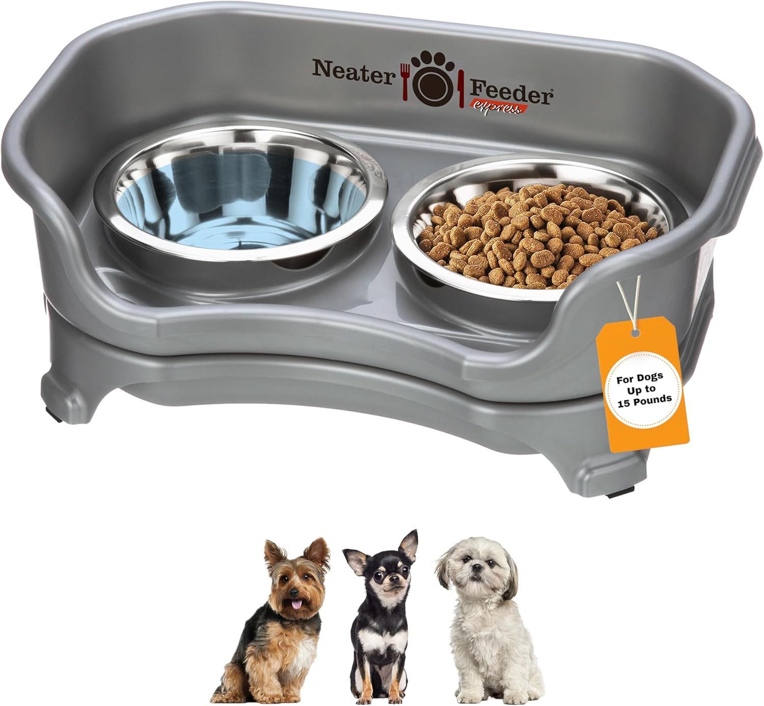 Elevated Mess-Proof Dog Bowls for Small Breeds | USA-Made, No Spill Set