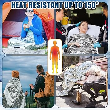 200 Pcs Emergency Blanket Knitted Gloves Bulk Homeless Survival Care Supplies Kit for Cold Weather Outdoor Camping Hiking (Neutral)