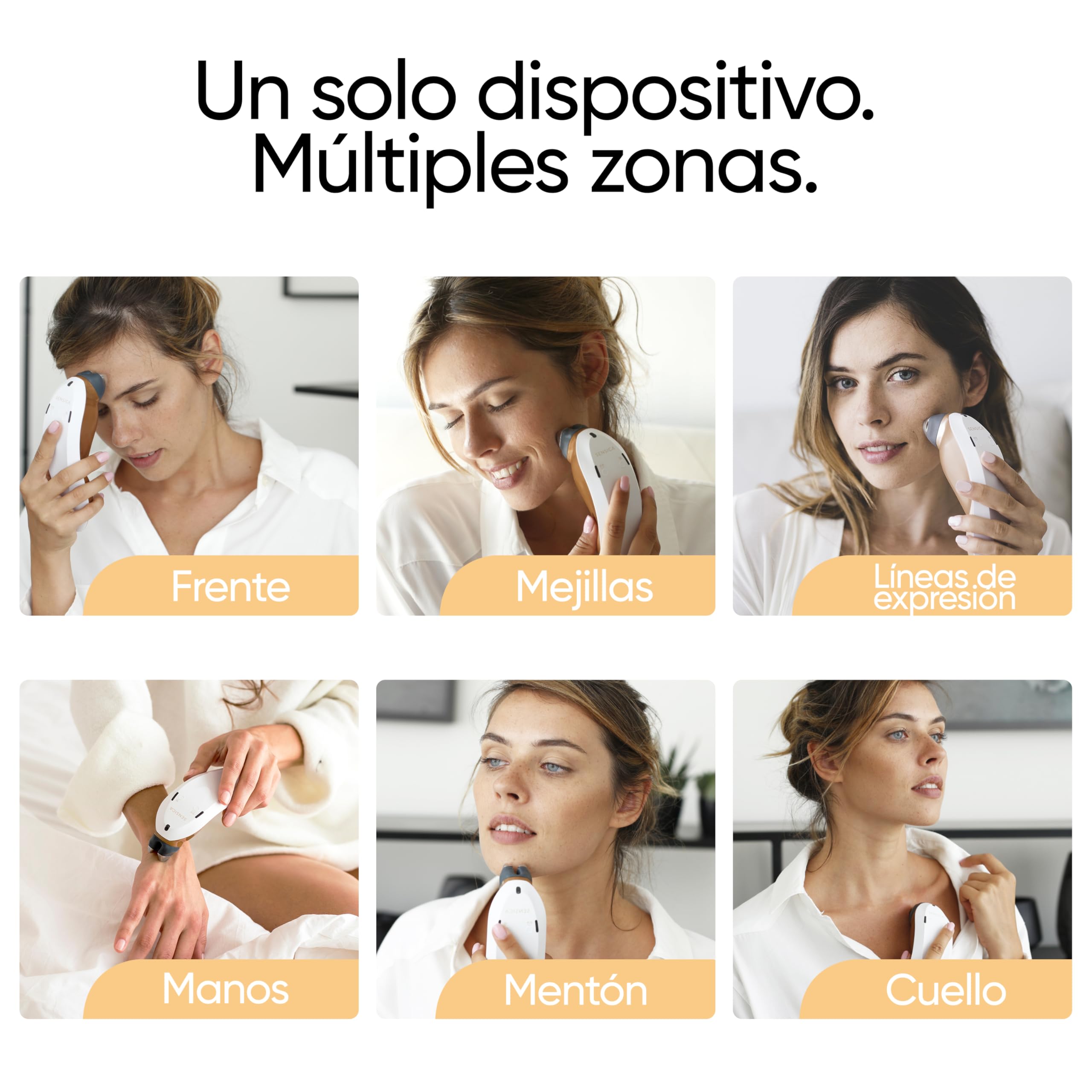 Sensica Sensilift Dispositivo de Radiofrecuencia Facial Antiedad – Aparato Reafirmante Profesional para Lifting Facial y Cuello, Antiarrugas, Tratamiento Antienvejecimiento en Casa