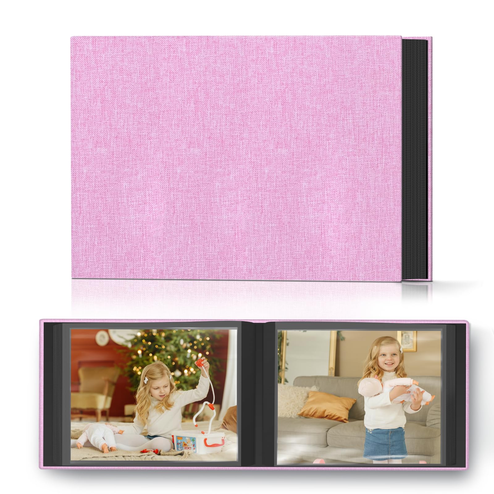 Popotop Photo Album 4x6 48 Pockets for Wedding Gifts,Linen Hardcover Picture Albums for Family Anniversary Baby Vacation Pictures โ image 1