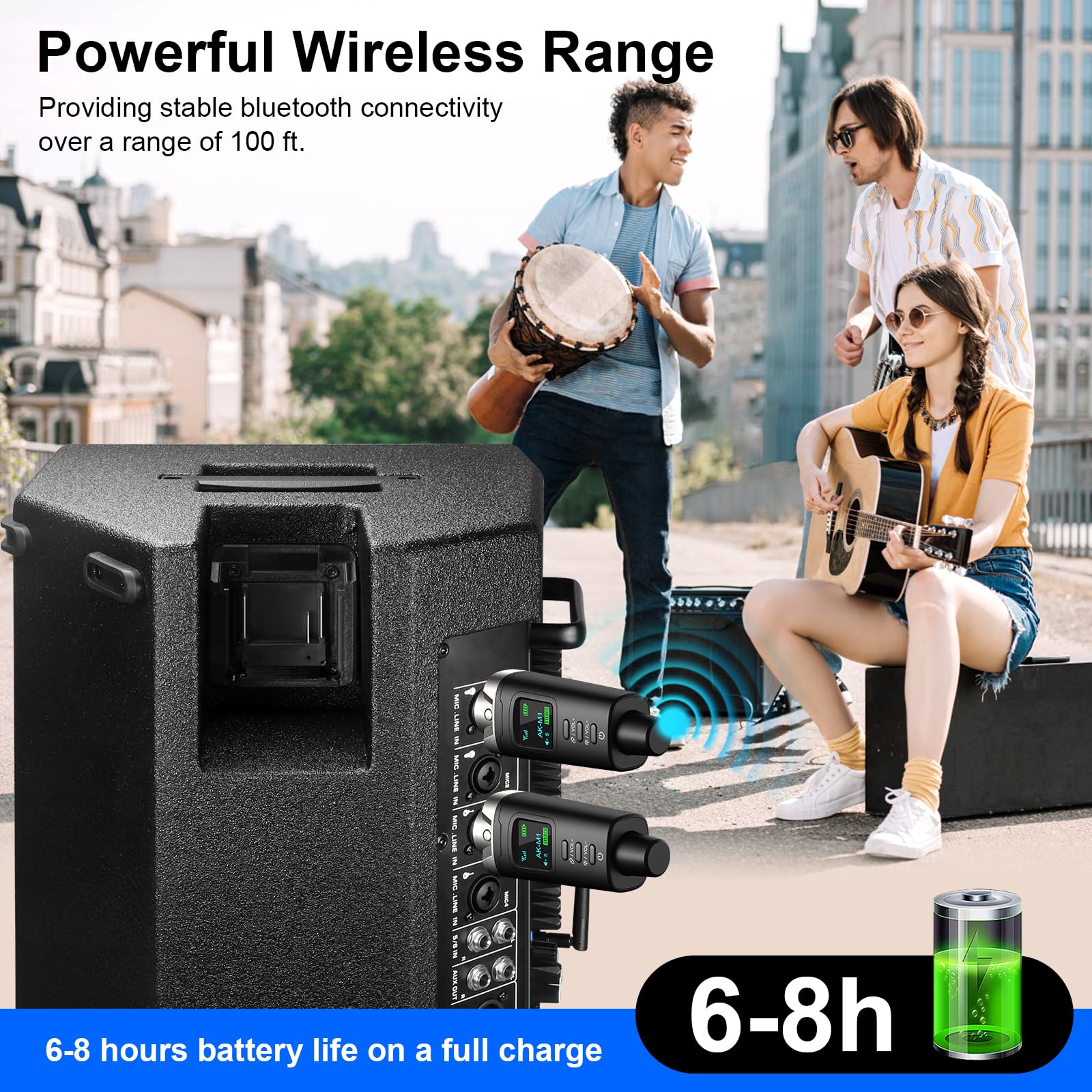 Aokeo Ricevitore Bluetooth XLR, adattatore Bluetooth wireless ad alta fedeltà per altoparlanti, sistemi PA, mixer, apparecchiature DJ