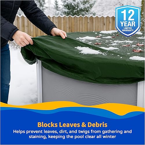 Miniatura 4 de Cobertor de piscina ovalado por encima del nivel del piso para el invierno Verde bosque