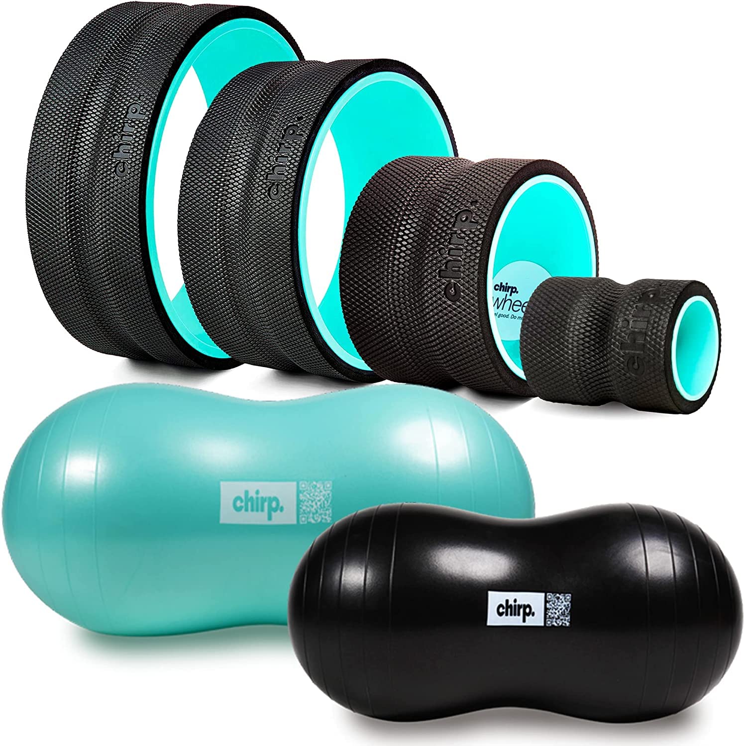 Chirp Wheel+ Foam Roller and Cloud Peanut Mobility Ball for Pain