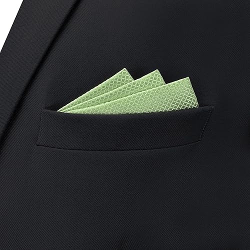 Vista 101 de S&W SHLAX&WING Conjunto de corbata de color sólido y pañuelo de bolsillo para hombre C33