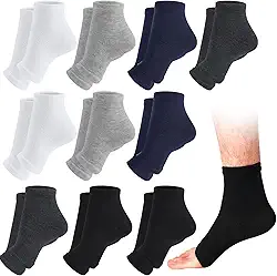10 Pairs Men Toeless Socks Open Toe Flip Flop Pedicure Socks for Sandals Running Yoga Spa