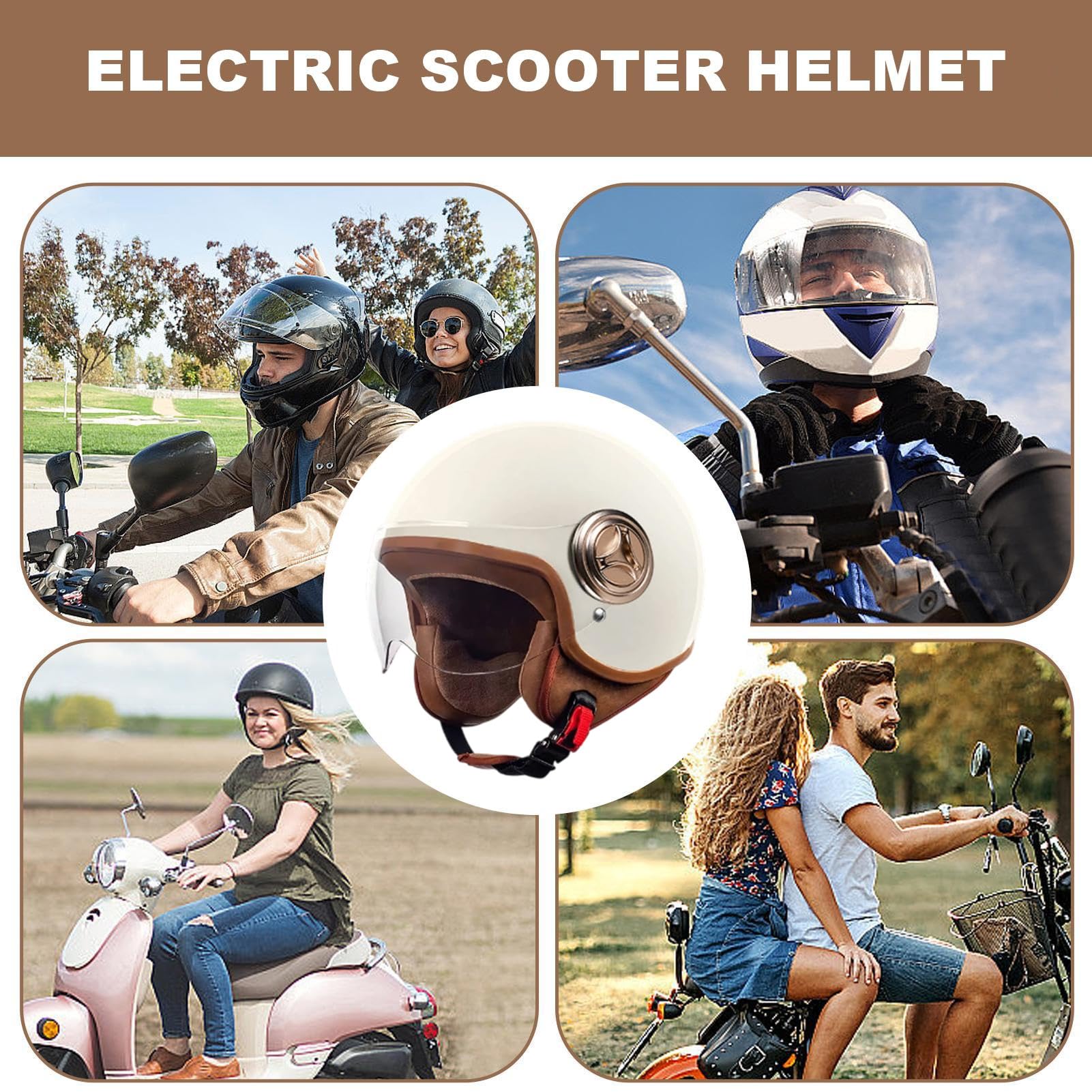Kask rowerowy, półtwarzowy sprzęt skuter, odzież rowerowa bezpieczeństwa, 11,02 x 9,06 cala, lekka wentylowana powłoka, regulowany bezpieczny krój, idealny do wyścigów, ulicy, moped