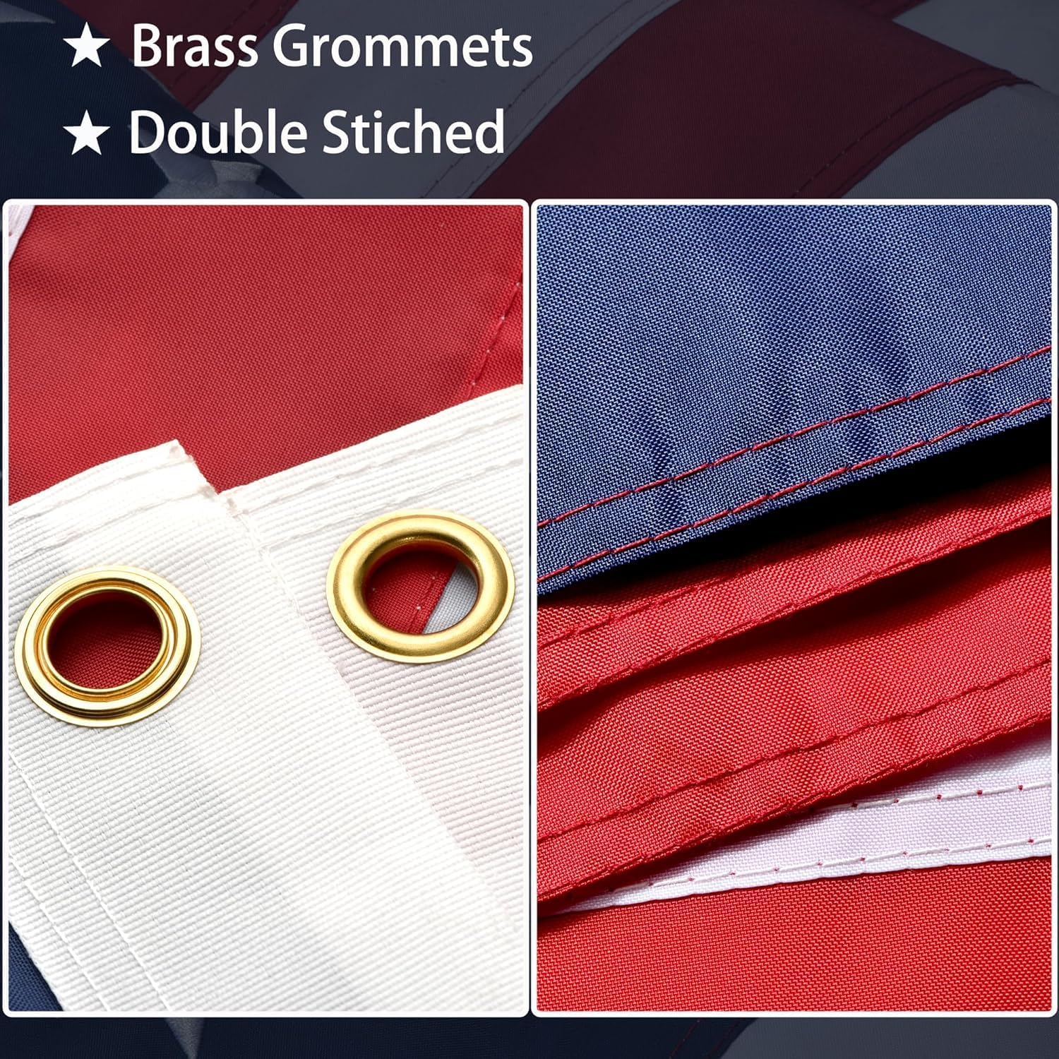 American Flags for Outside 3x5, US Flag Outdoor Heavy Duty, Embroidered Stars/Sewn Stripes/UV Protection/Brass Grommets, USA Flags for High Wind - Image 3