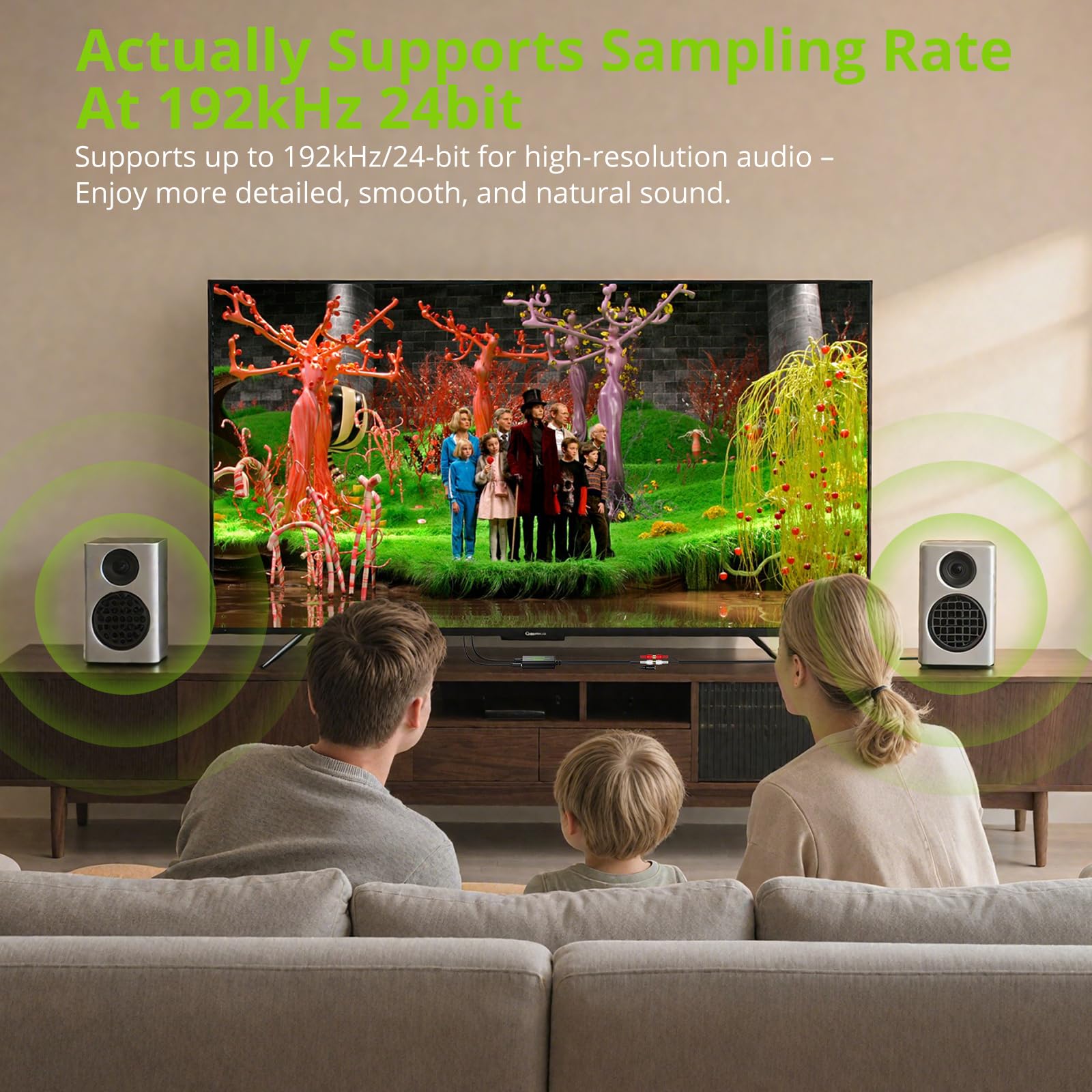 LiNKFOR 192 KHZ DAC Przetwornik z 1m kablem optycznym Konwerter z optycznego na RCA 3,5 mm Wbudowany układ wzmacniacza audio Przetwornik audio optyczny analogowy 3,5 mm do HDTV Blu Ray HD DVD TV