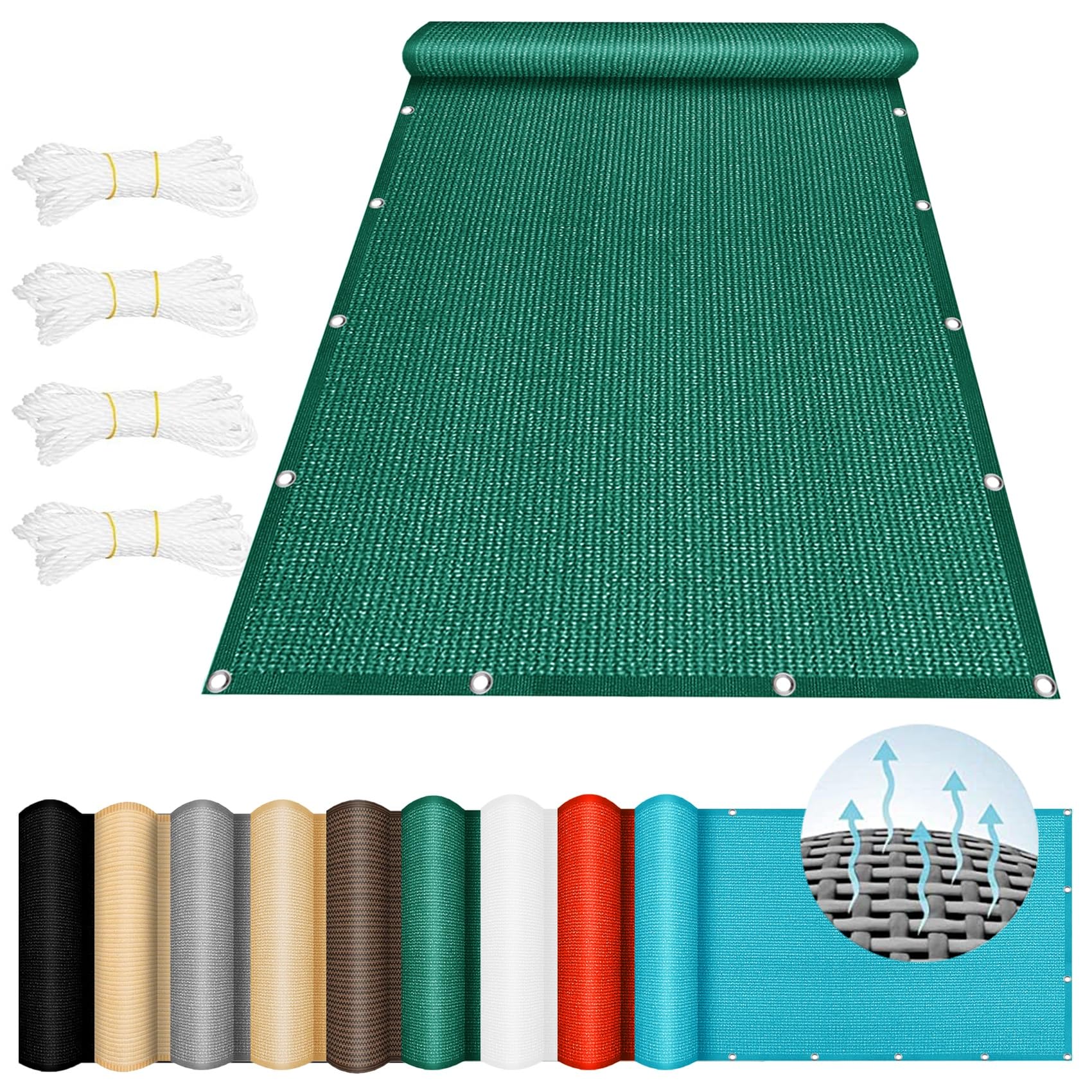 Voile d'ombrage pour jardin et terrasse 280x410 cm couleur vert foncé
