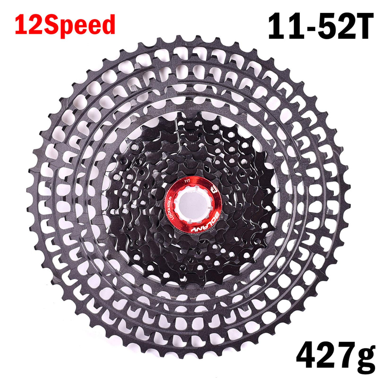 Unisex - MTB per Adulto 12 velocità 11-52T Cassetta Nero Ultraleggero Bicicletta volano Bici Ruota Libera Parti Montagna,