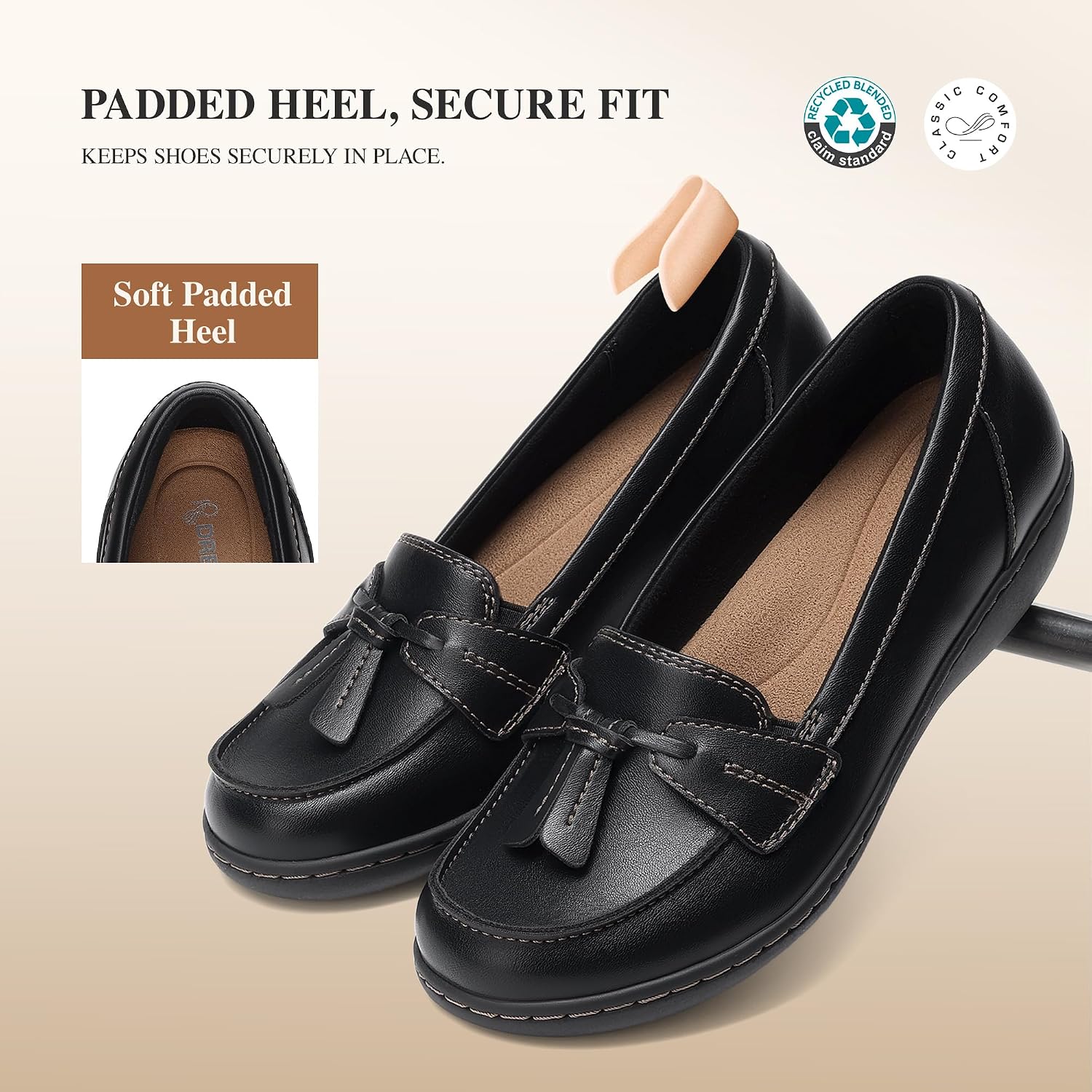 DREAM PAIRS Women's Loafers Slip-on Comfortable Casual Business Work Office Shoes with Arch Support
