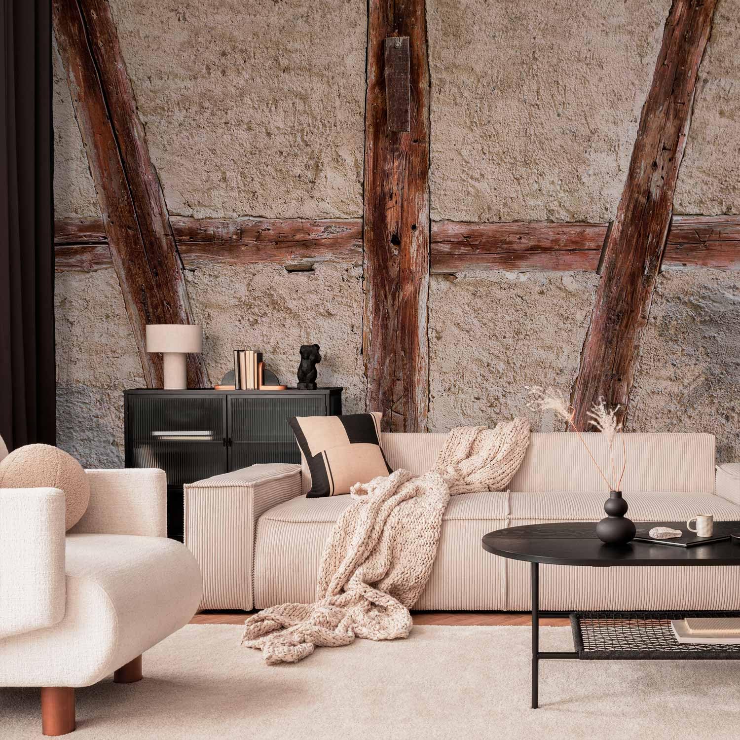 murando - Fototapete Vlies Abstrakt Holz Tür, 500x350 cm, Schlafzimmer | Full HD Druck, 3D-Effekt, lichtbeständige Farben, ideal fürs Wohn- oder Schlafzimmer, schnelle Montage, lichtbeständig, edel