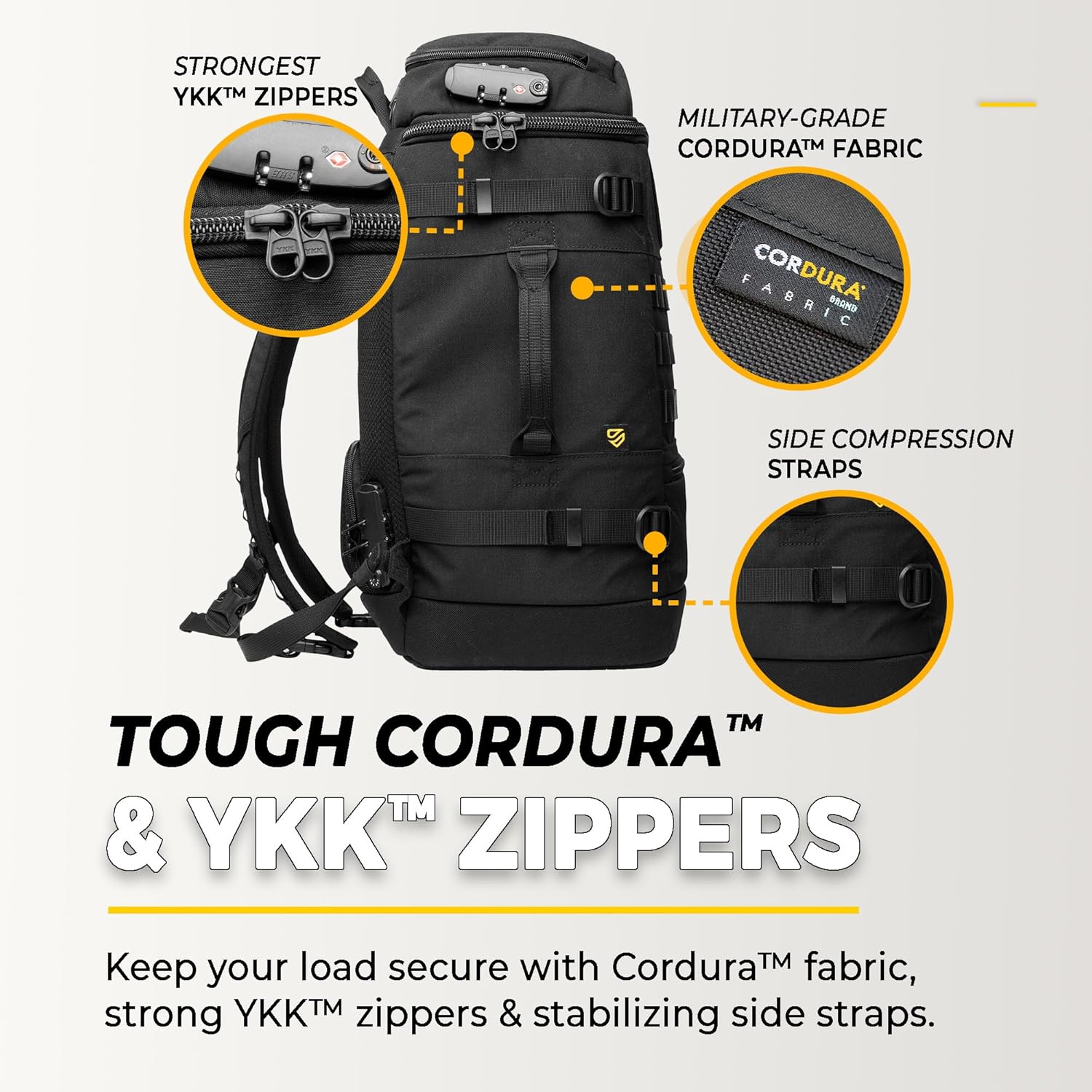 TradeSmart Tactical Carry On Backpack – Max Airline Size, 3 TSA Locks, Laptop Compartment & Cordura Fabric - Image 5