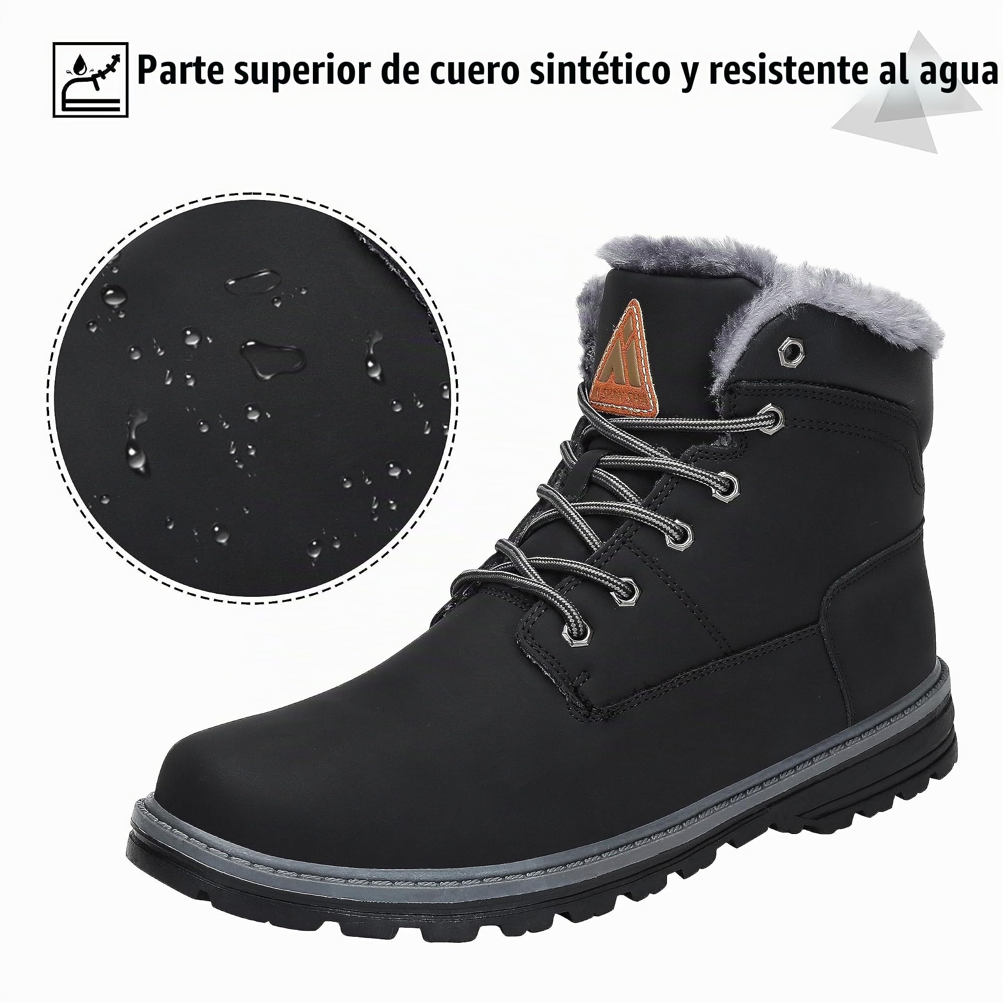 Mishansha Botas de Nieve Hombre Mujer Invierno Negro Grafito Gr.39