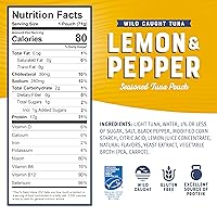 Vista 2 de Bumble Bee Atún sazonado con limón y pimienta, bolsas de 2.5 onzas (paquete de 12), listo para comer, bolsa de atún capturado en la naturaleza, 0.60