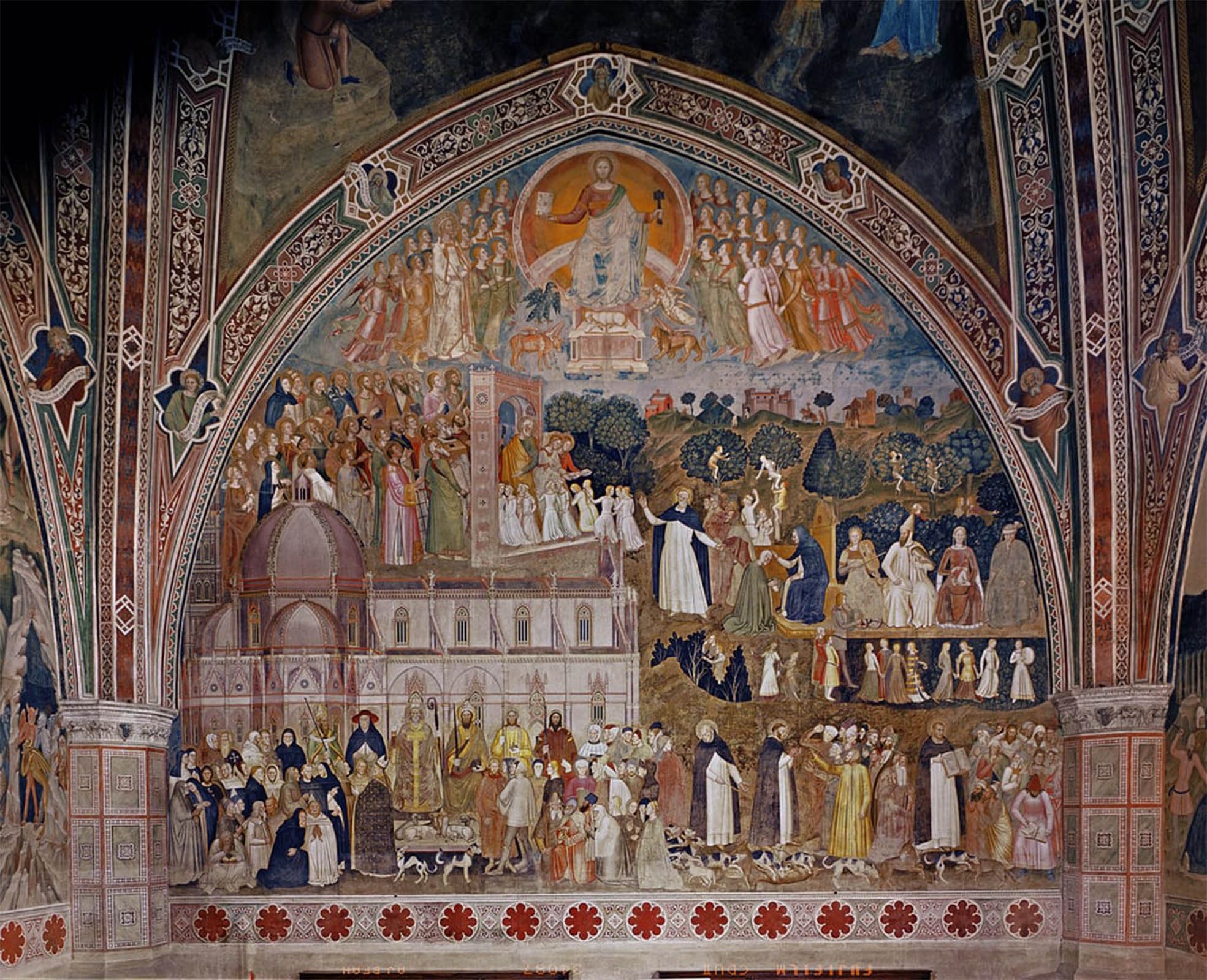 ARTXLXXBN Famous Print Painting Colorful Art Print the Church Militant by Andrea Di Bonaiuto Canvas Art Decorations for Home Decor 60x90cm