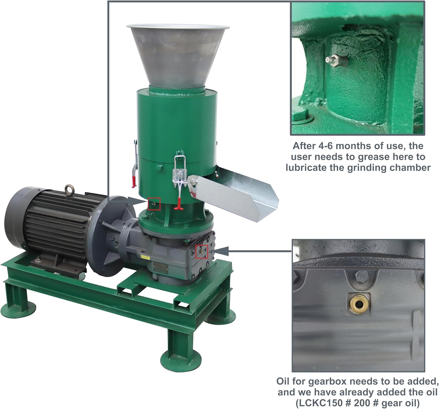 TECHTONGDA Wood Pellet Machine Press Pelletizer for Sawdust, Corn Straw, Peanut Shells, Rice Husks with 2 Head Rollers 8MM Holes Plate 7500W 220V