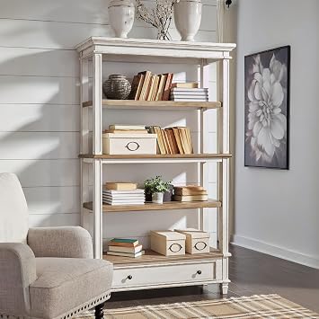 Signature Design by Ashley Realyn 75 Bookcase with Drawer, White/Brown
