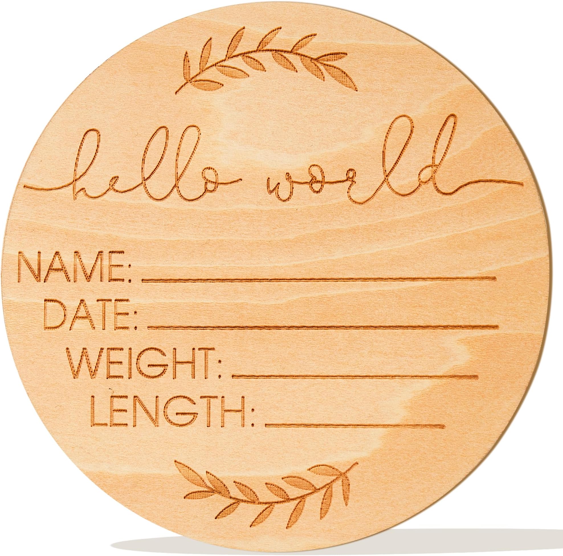 Wooden Baby Name Announcement Sign, Birth Announcement Sign, Hello World Newborn Sign for Photo Prop Baby Shower Nursery Gift