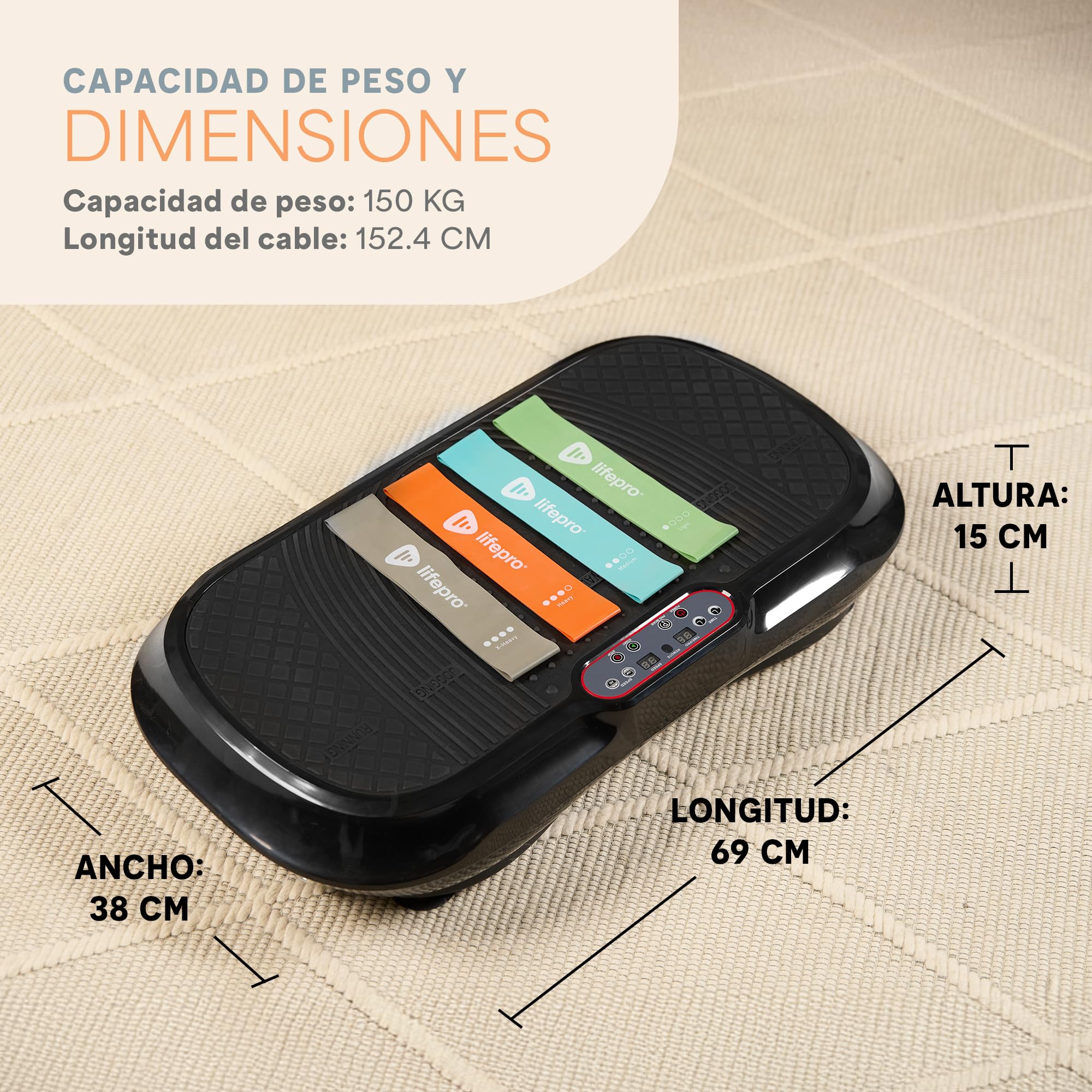 LifePro Waver - Máquina de Ejercicio con Placa de vibración para Entrenamiento Cuerpo Completo, 99 Niveles Velocidad, Bandas Resistencia, Control Remoto, Fitness en casa y Plataforma