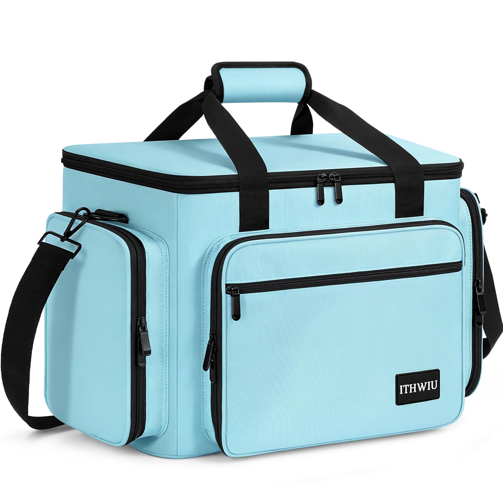 Sewing Machine Carrying Case with Multiple Storage Pockets Large Capacity, Universal Tote Storage Bag Compatible with Most Standard Singer, Brother, Janome, Blue