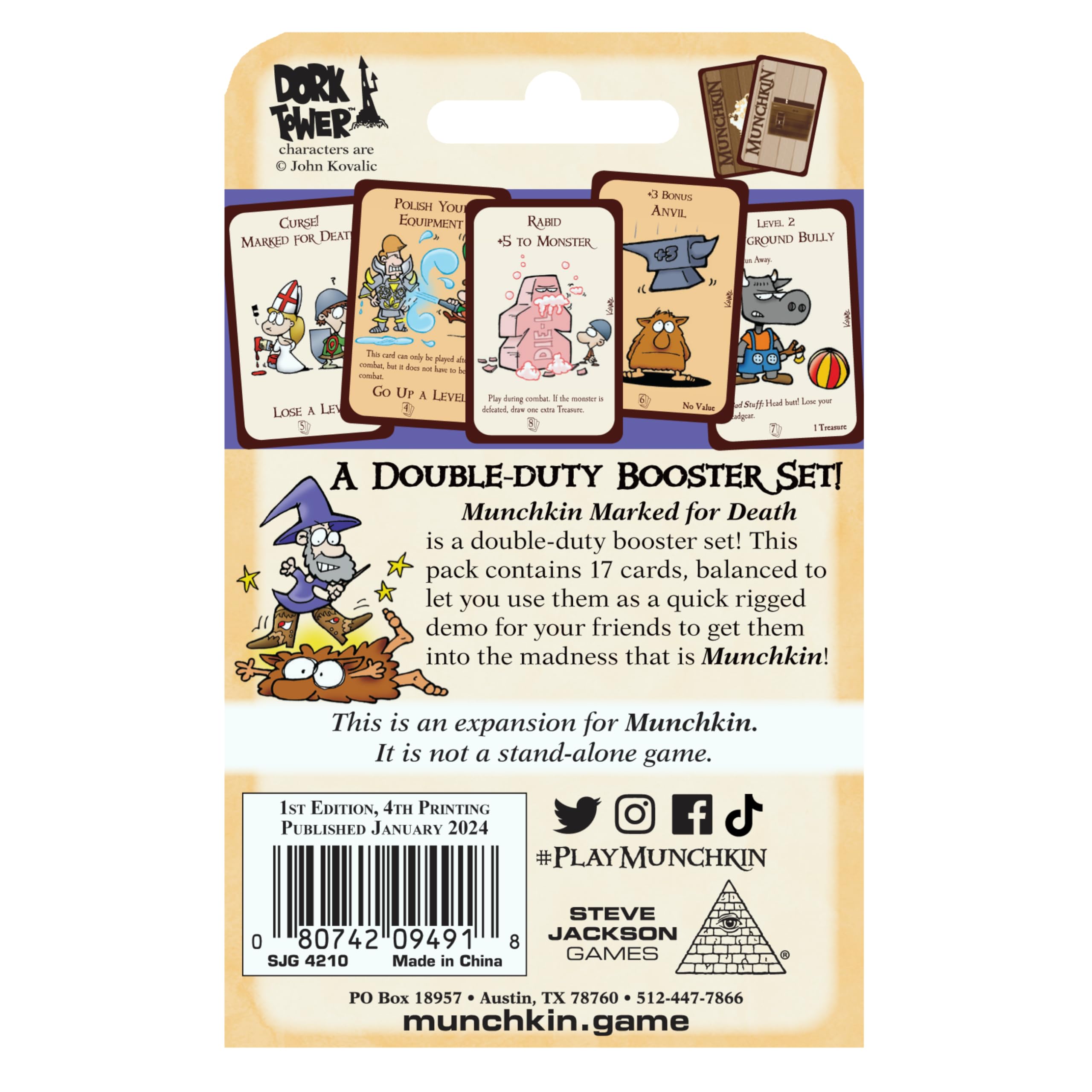 Steve Jackson Games Munchkin Marked For Death – Kartenspiel, 3-6 Spieler, Ab 10 Jahren, Englisch Steve Jackson Games Munchkin Marked For Death – Kartenspiel, 3-6 Spieler, Ab 10 Jahren, Englisch