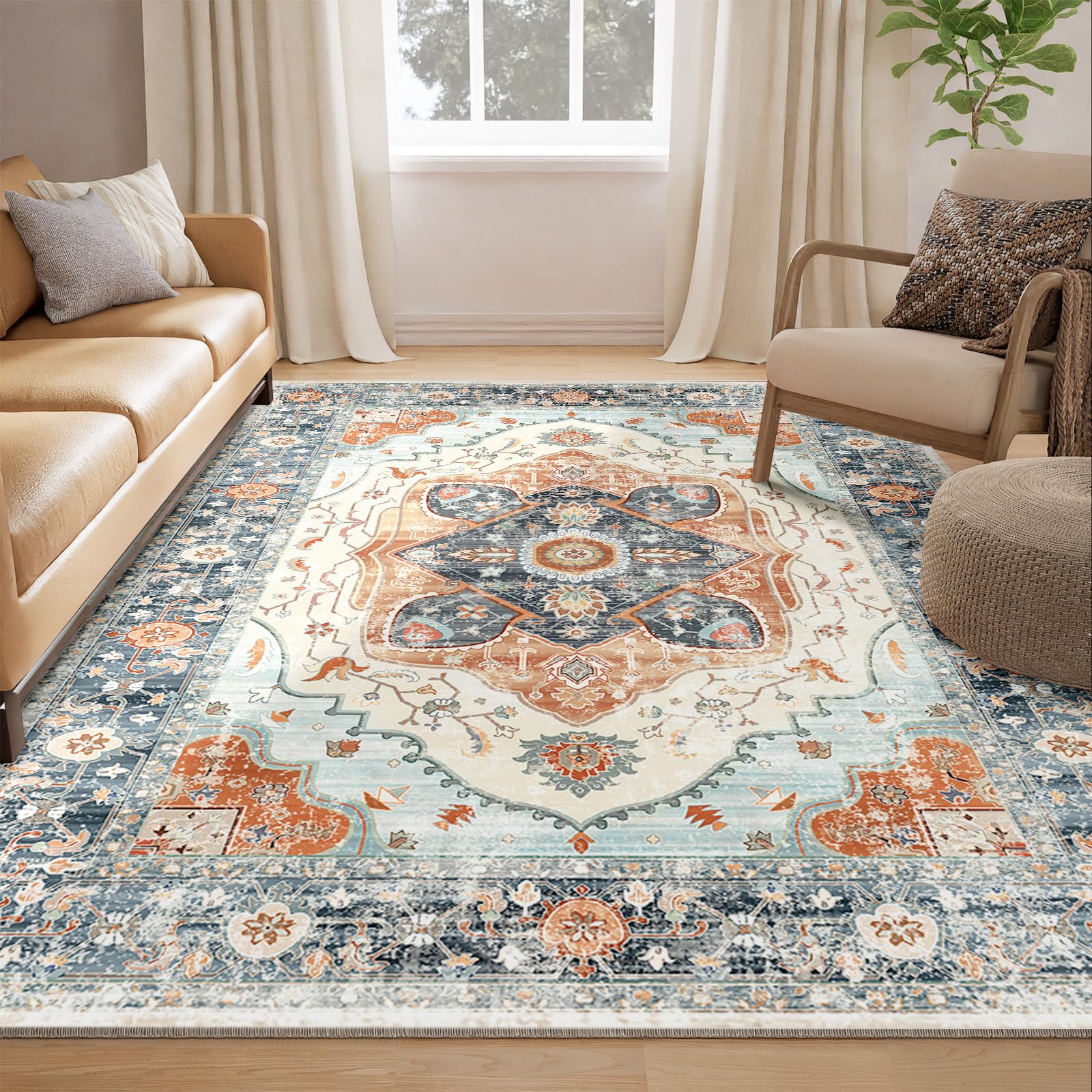 未使用保管品 the Apartment blue Lottery Rug Amazon.com: 5X7