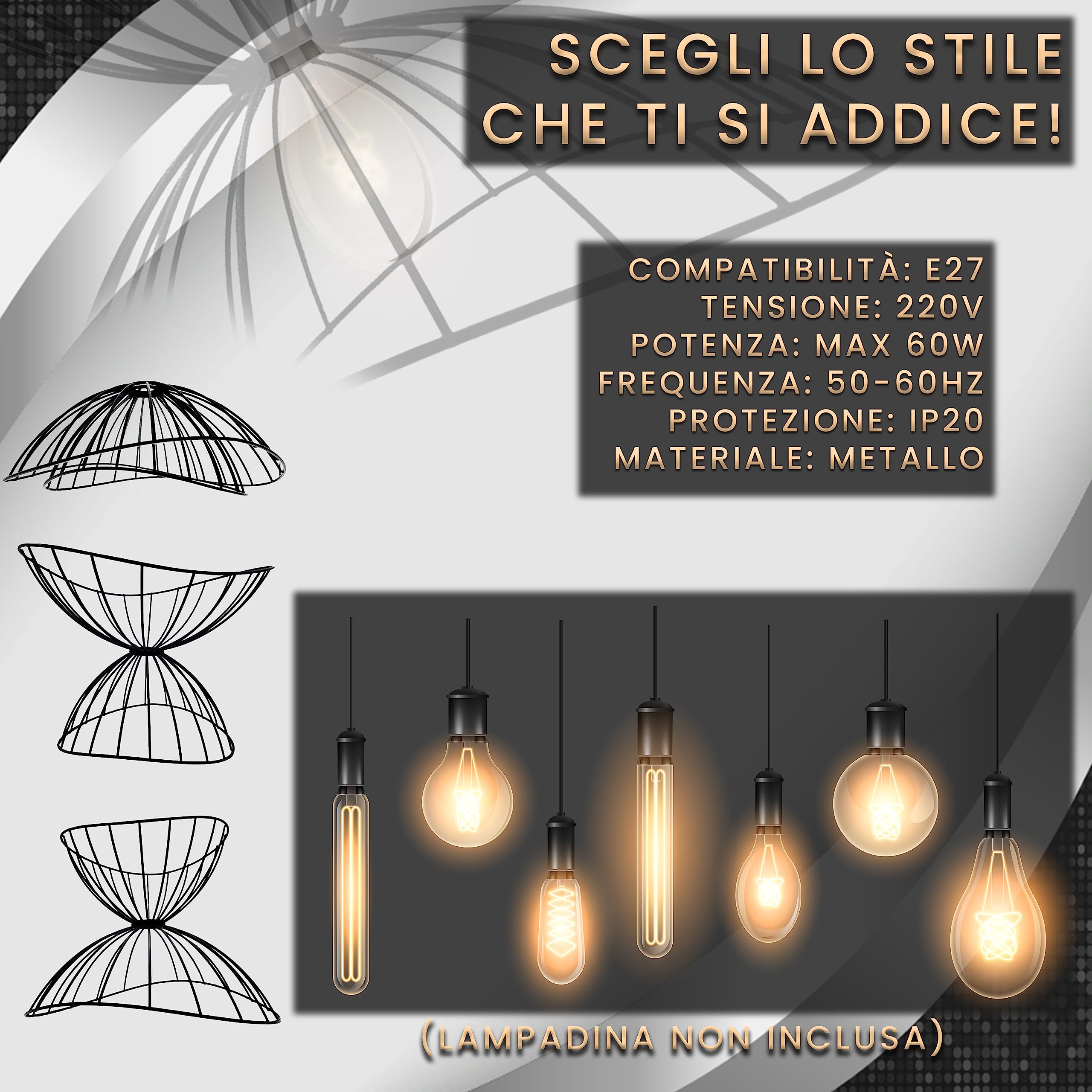 MAKA Lampadario a Sospensione Moderno con Griglia in Metallo in stile Industrial Portalampada E27 in alluminio verniciato opaco Componibile Cucina Soggiorno Corridoio Camera letto (Bianco)
