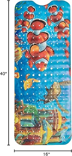 Miniatura 6 de Tapete de bañera para niños pequeños, tapete de baño antideslizante para niños, tapete de agarre para ducha, tapete de baño para bañera (pez payaso)