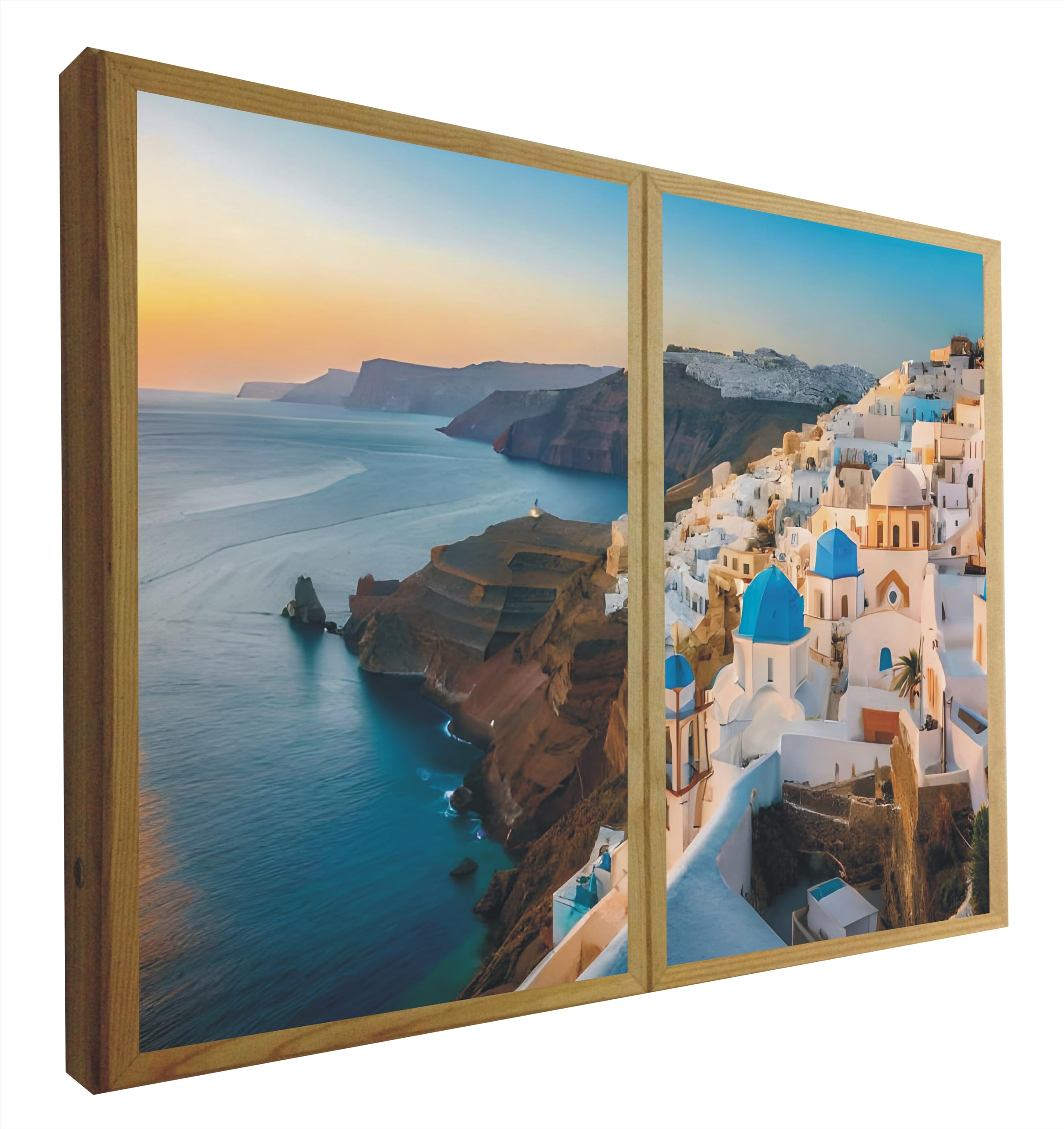 Fausse fenêtre lumineuse Santorin avec éclairage LED trompe-l'œil pour agrandir une pièce