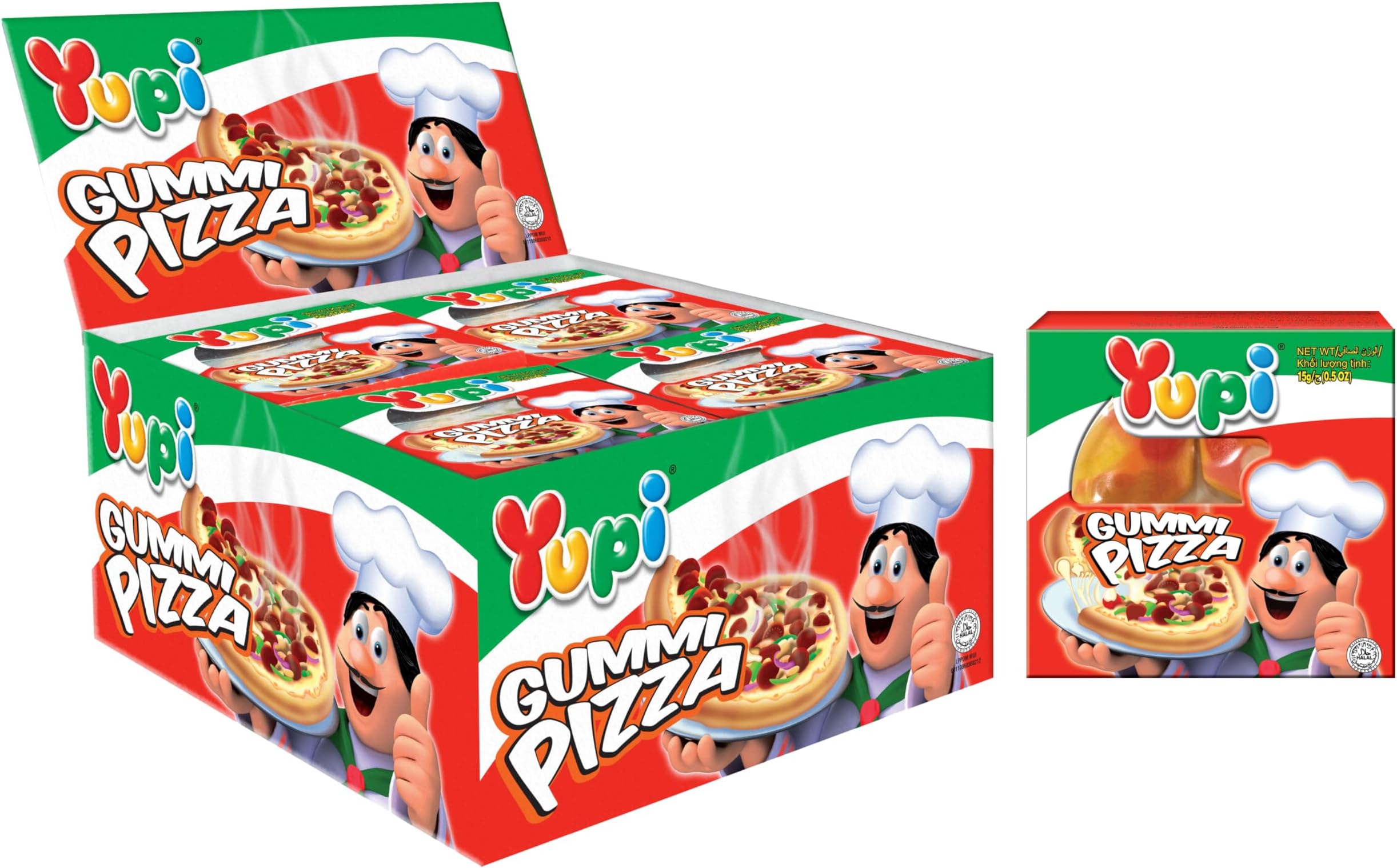 Mini Pizza Shaped Gummy Candies, 14g, Pack of 24, Fun & Flavorful Chewy Treats, Perfect Gummy Snack for Kids & Adults