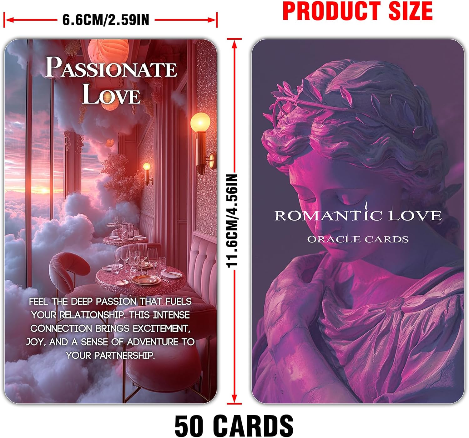 Romantic Love Oracle Cards, Soulmates and Twin Flames Oracle Deck with Meanings on Them for Beginner, Love Relationships - Image 4