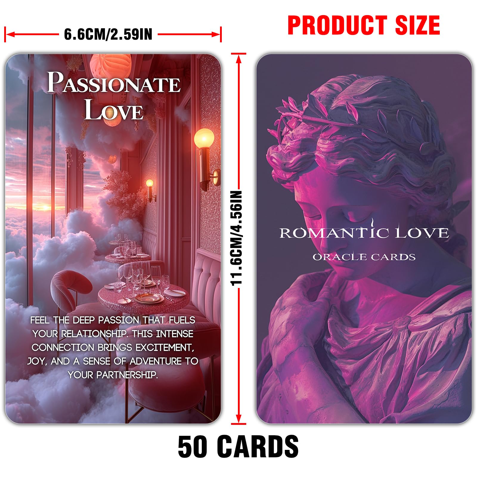 Powerful Romantic Love Oracle Cards, Oracle Cards Deck with Meanings on Them - Image 3