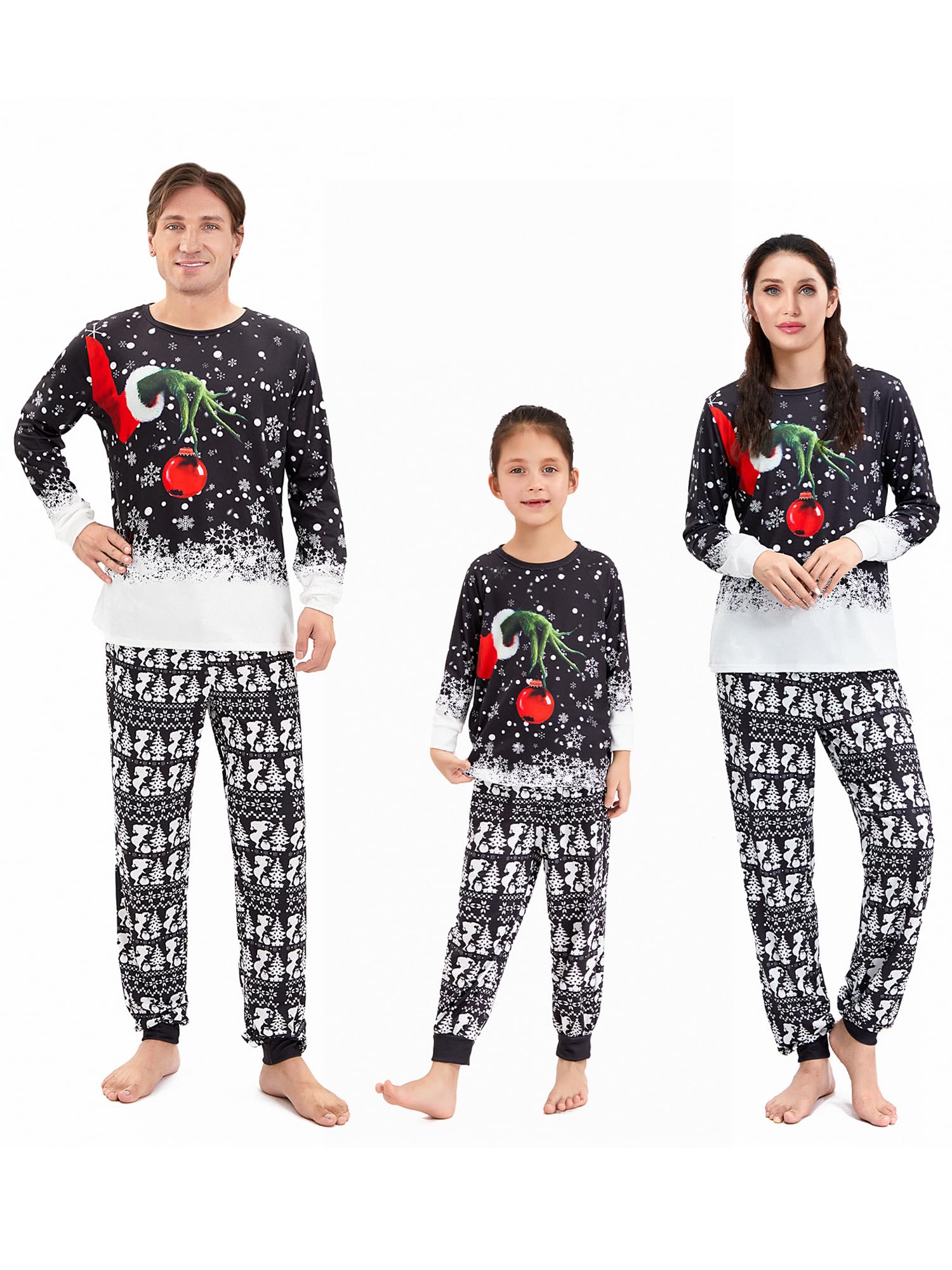 Christmas Matching Pajamas for Family Snowflake Xmas Pjs Jammies Nightwear Sleepwear Sets