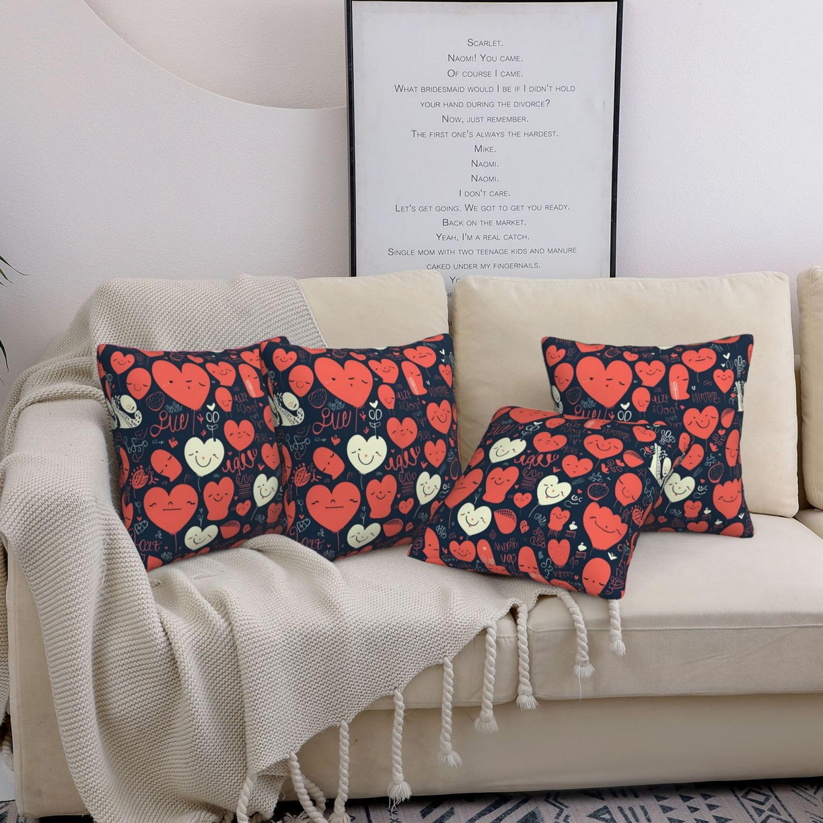 Housses de coussin lavables lot de 4 pour protéger et décorer le canapé 50x50