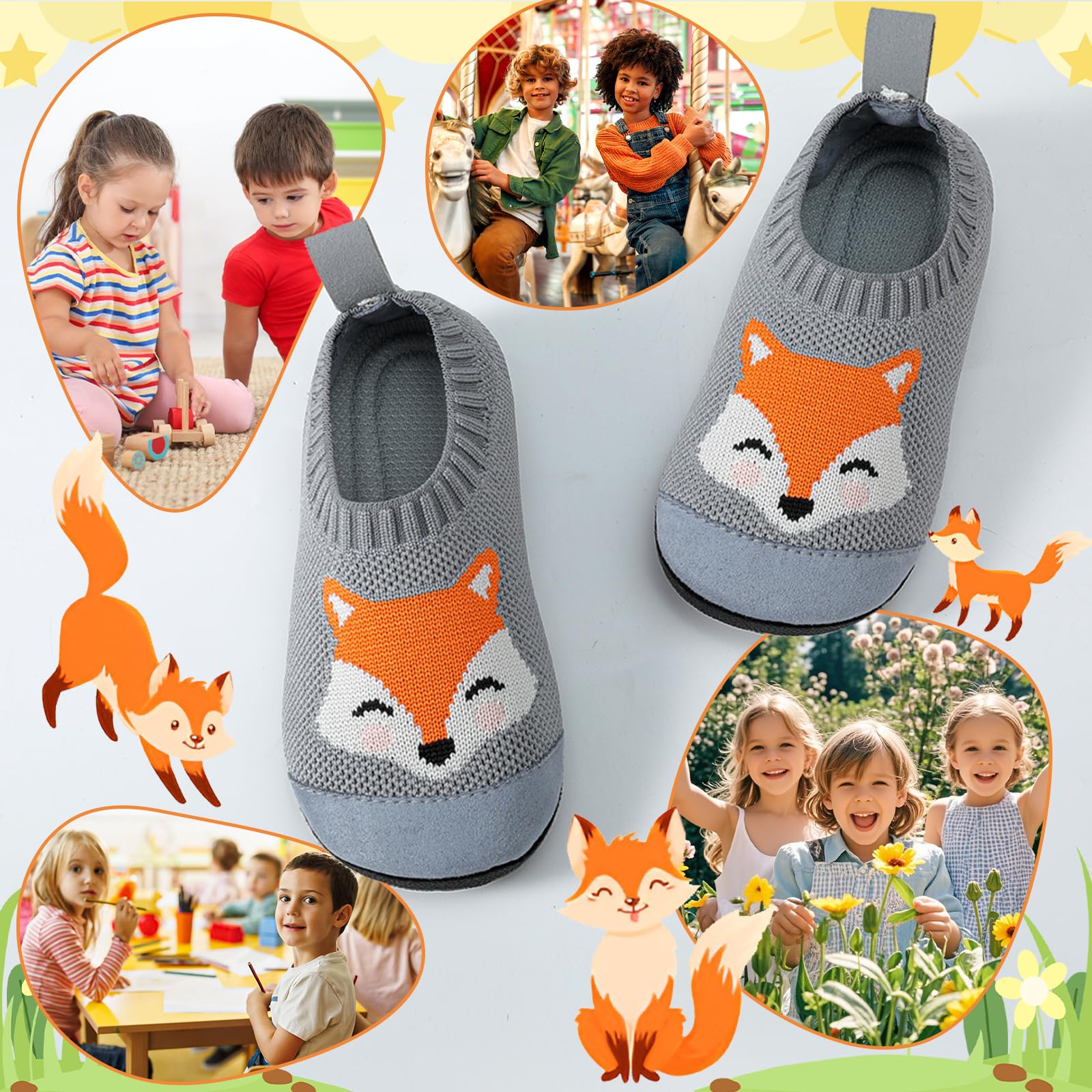 Pantofole per bambini e bambine, traspiranti, antiscivolo, per bambini
