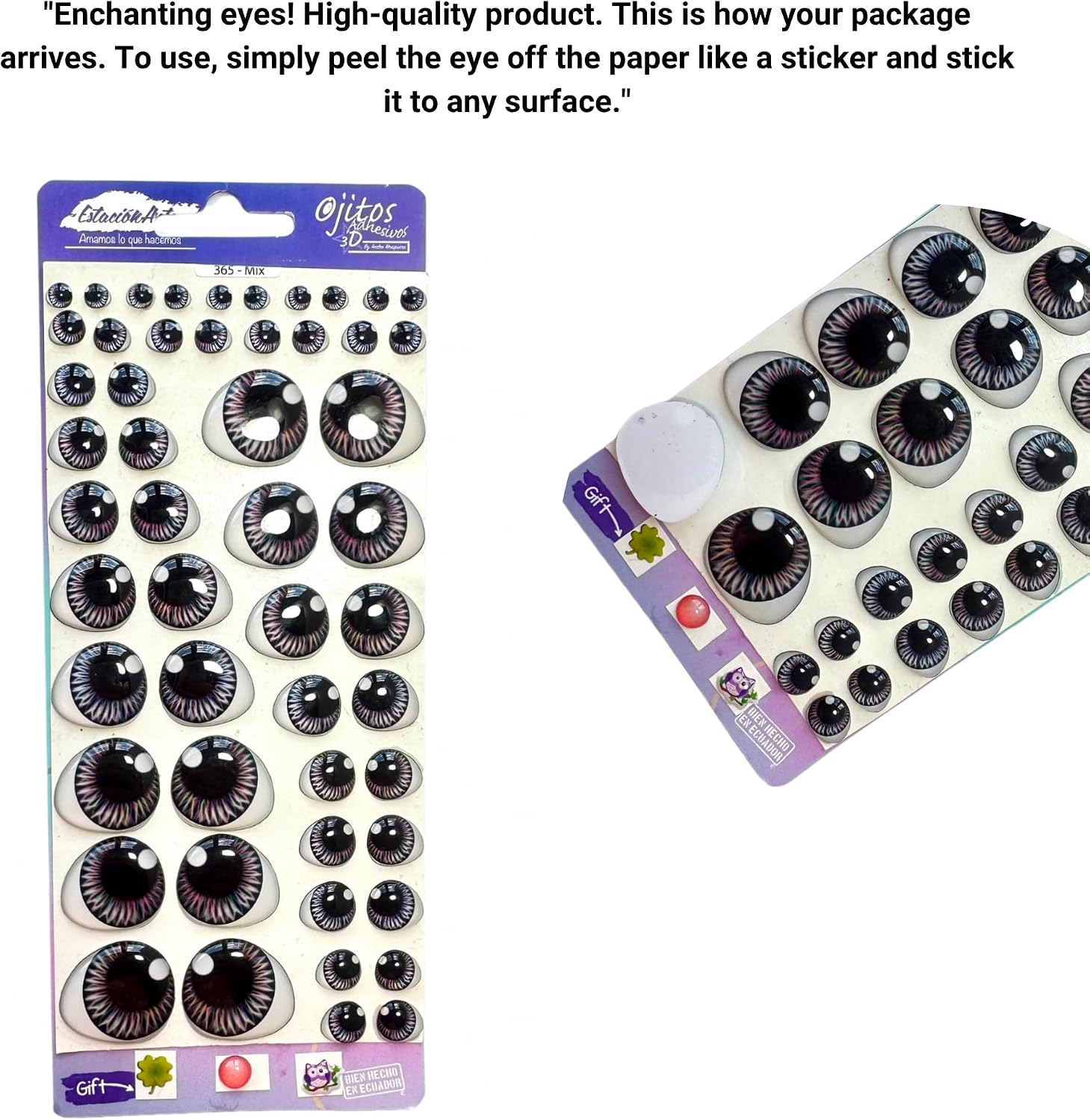 365-M: 3D Resin Googly Eyes – 52 Pcs / 26 Pairs (5mm–22mm), Self-Adhesive Realistic Gray Wiggle Eyes for Amigurumi, Clay, Felt, Cold Porcelain & DIY Crafts