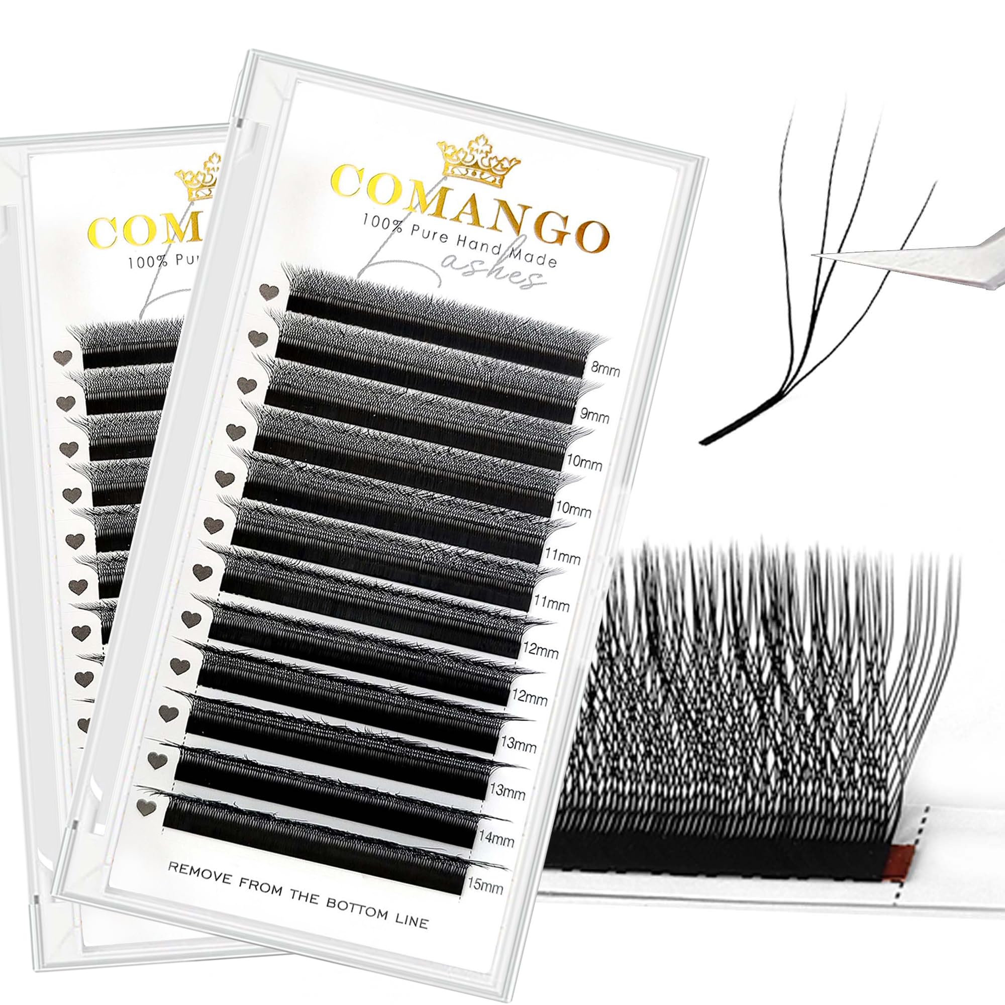 W Eyelash Extensions 0 07mm Thickness 4D Premade lash Fans LU M Curl Lashes 8-15mm Mixed Tray Soft