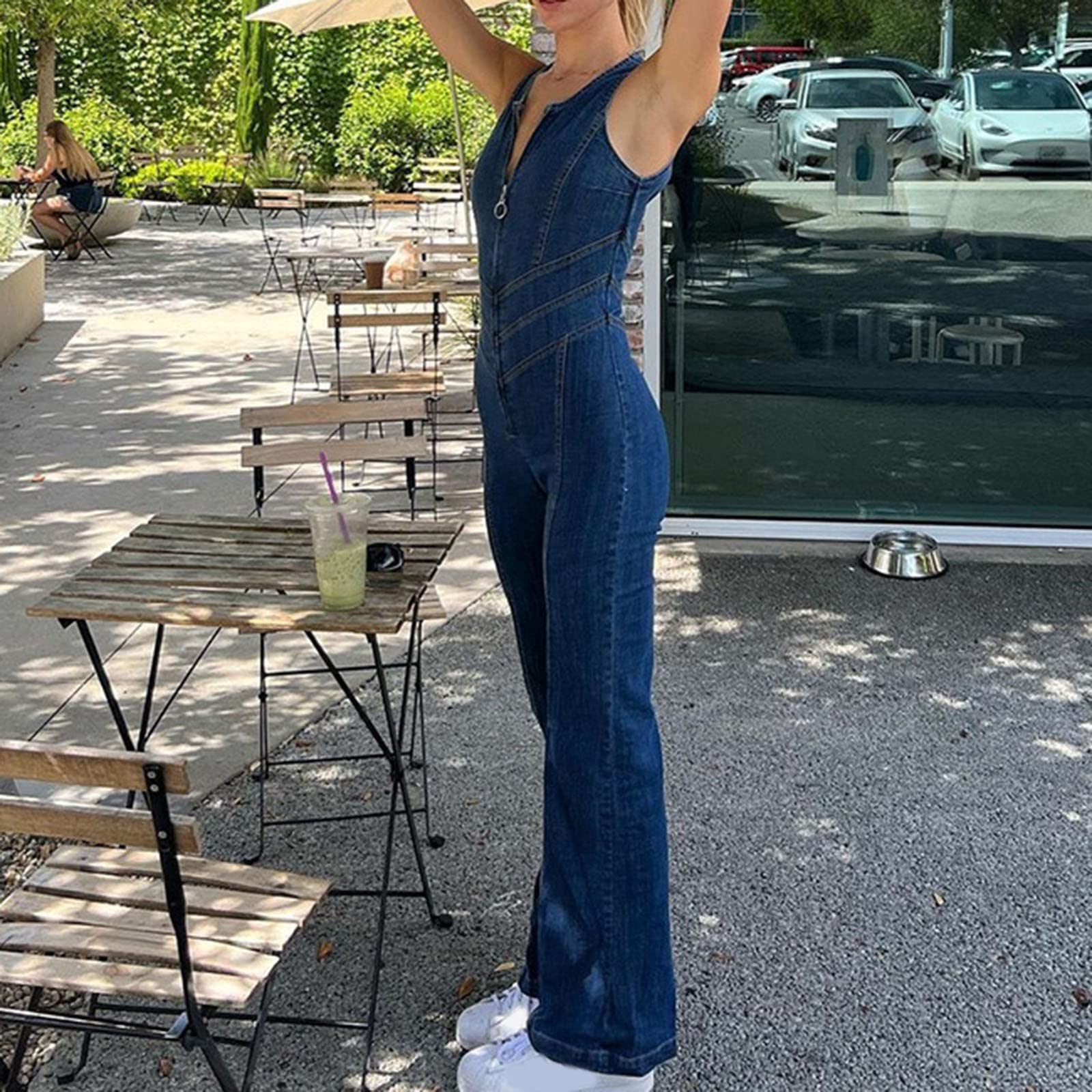 Generisch Overalls Baggy Oversize Lässige Baggy Elastische Hohe Wasit Pants Festlich Sommer Hohe Taille Tailliert Tunika Jumpsuit