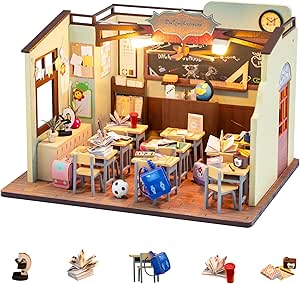 Flever Dollhouse Miniature DIY House Kit Creative Room With Furniture For Romantic Valentine S Gift Time Of Coffee
