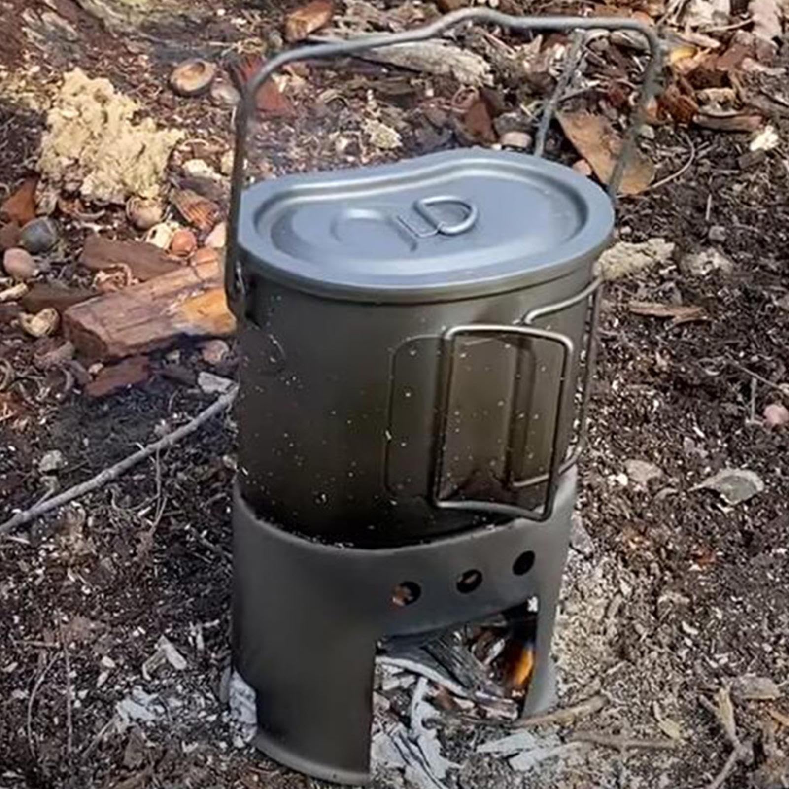 Piec Turystyczny Kompaktowy I Zestaw Do Przyrządzania Posiłków | Piec Turystyczny Plecakowy Na Pikniki na Tailgating na Wędrówki na Podwórko na Taras na Ognisko na Podróż i na Ogród