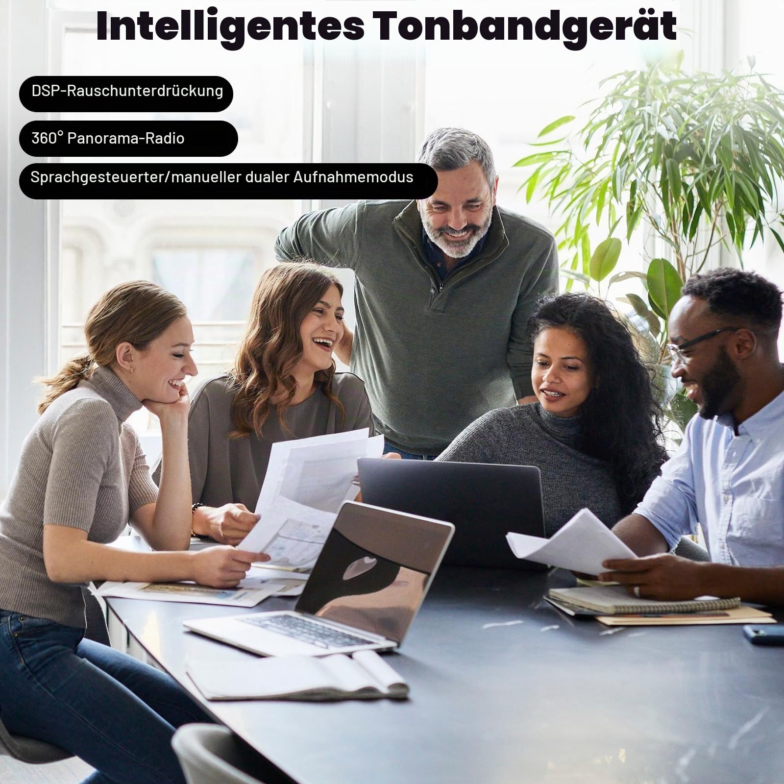 128GB Diktiergerät Mini, Voice Activated Recorder mit Dreifacher Rauschunterdrückung, 1500H Audio Speicher und 8-Stunden Akkulaufzeit für Meetings, Vorträge, Interviews