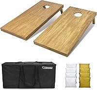 Vista 43 de GoSports 4 ft x 2 ft Regulation Size Wooden Cornhole Boards Set with Light Brown Finish - Includes Carrying Case and Bean Bags