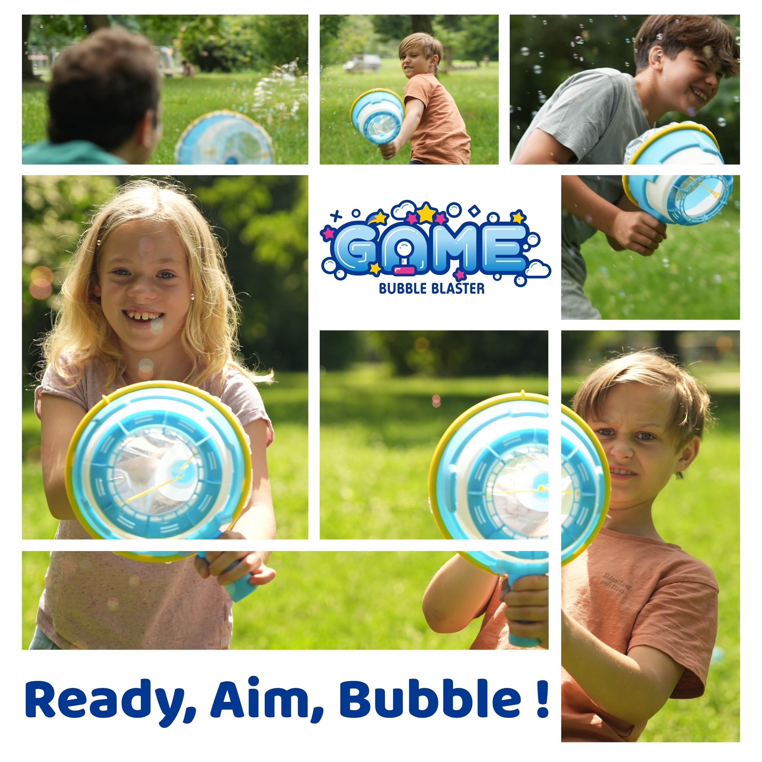 Uncle Bubble Bubble Blaster Toy, Shoots Bubbles Over 16 Feet, Air Cannon Bubble Gun and Physics Toys | Includes Super Bubble Solution