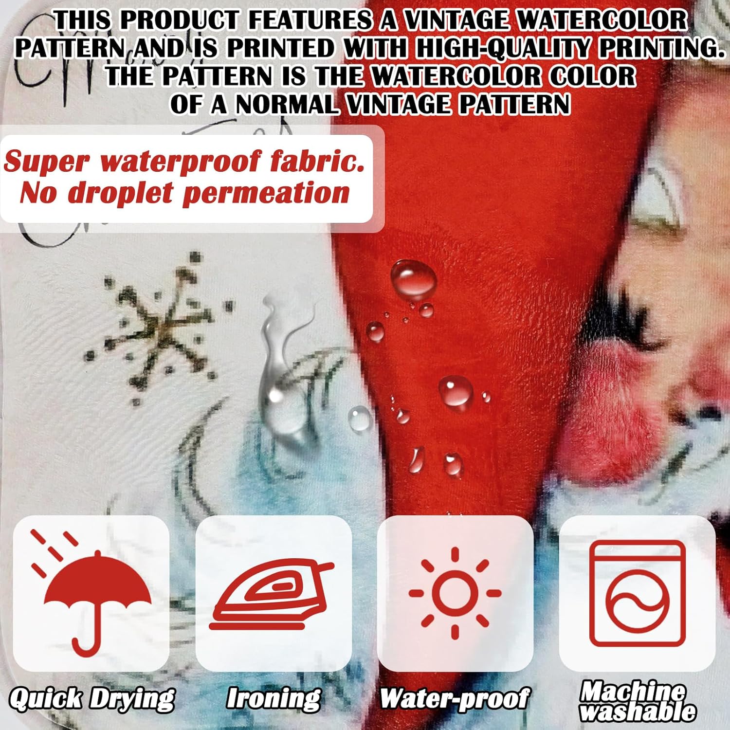 Drydiet 4 Pcs Fall Shower Curtain Sets 71 x 71 in Autumn Non Slip Rugs Toilet Lid Cover Bath Mat and 12 Hooks Fall Bathroom Shower Curtain for Thanksgiving Harvest Farmhouse Home Decor(Christmas)