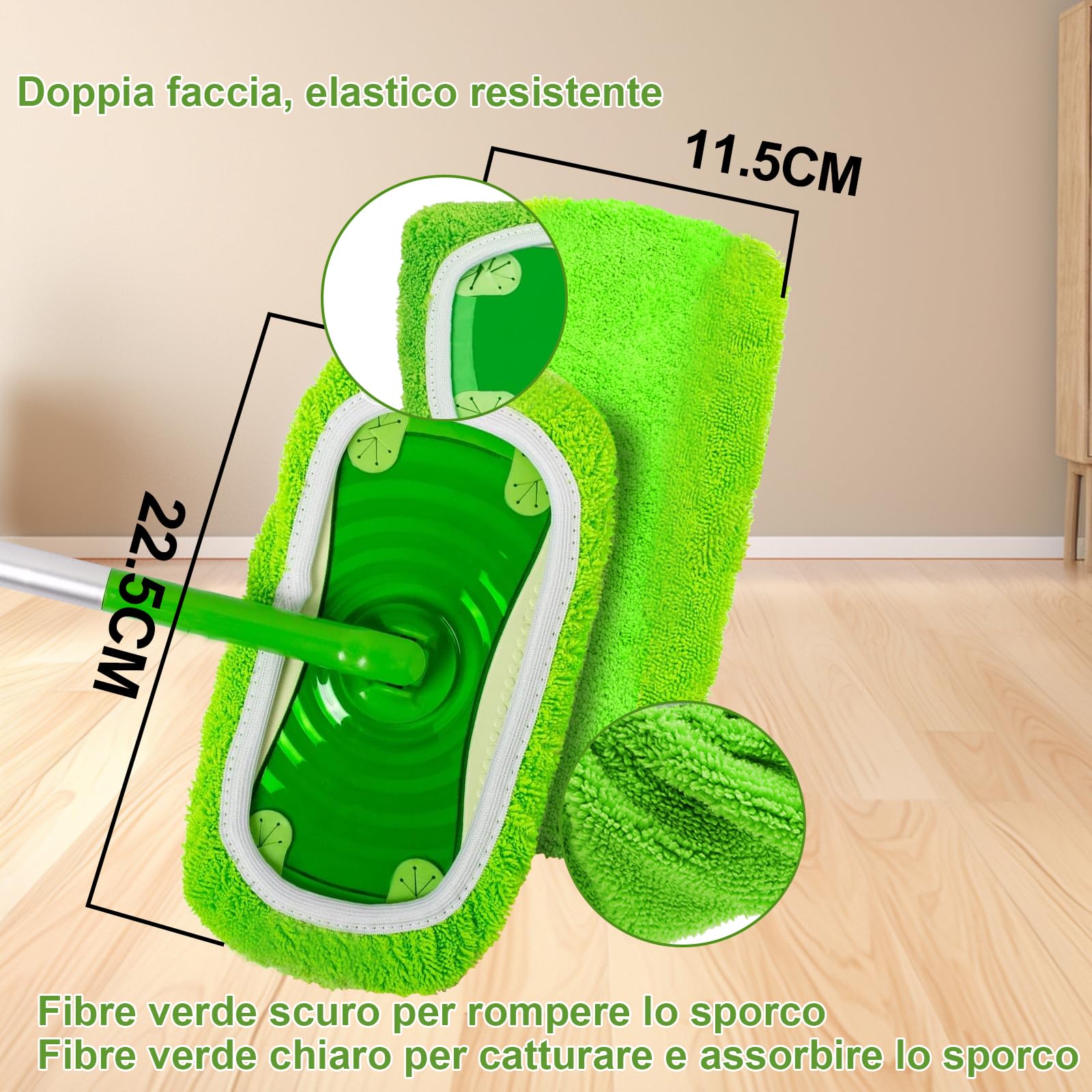 Cuscinetti In Microfibra Per Mocio Swiffer Sweeper - Lavabili E Riutilizzabili, Confezione Da 3 - Super Assorbenti, Per Peli Animali, Pavimenti In Legno, Piastrelle, Cucina, Bagno