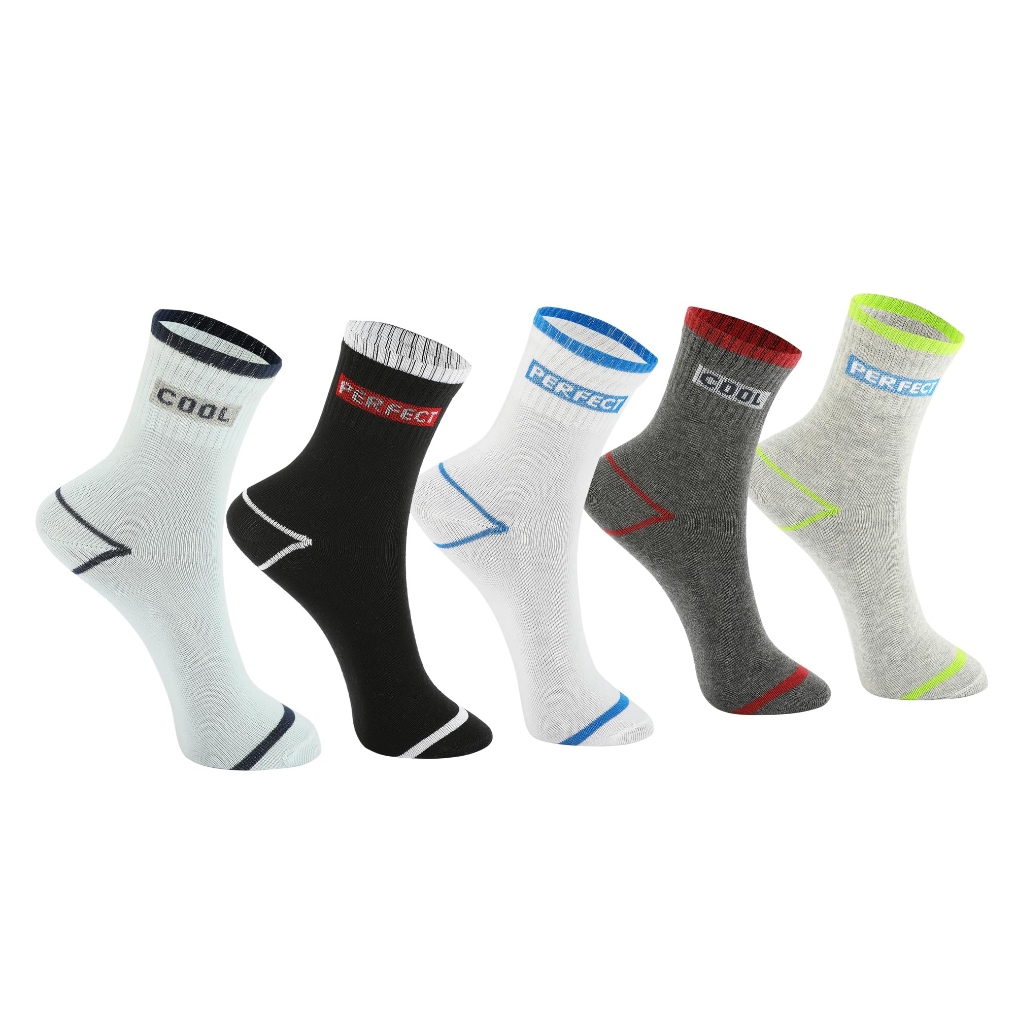 PRIMESOX MOVE ON Kids Boys Socks - Printed Cotton Kids Socks | Soft & Comfortable Sock for Boys | Durable Boy Sock for Everyday Wear- Pack of 5 (11-14 Years) - Image 2 thumbnail