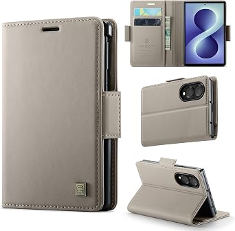 Wallet Case for Samsung Galaxy Z Fold 8,PU Leather Case with Pen Holder, [RFID Blocking][3 Card Holder] Shockproof Protective Cover for Z Fold 8Grey